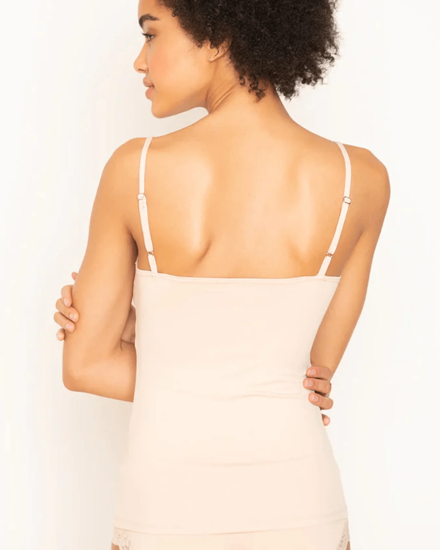 Del Adjustable Strap Cami in Cream - Image 3