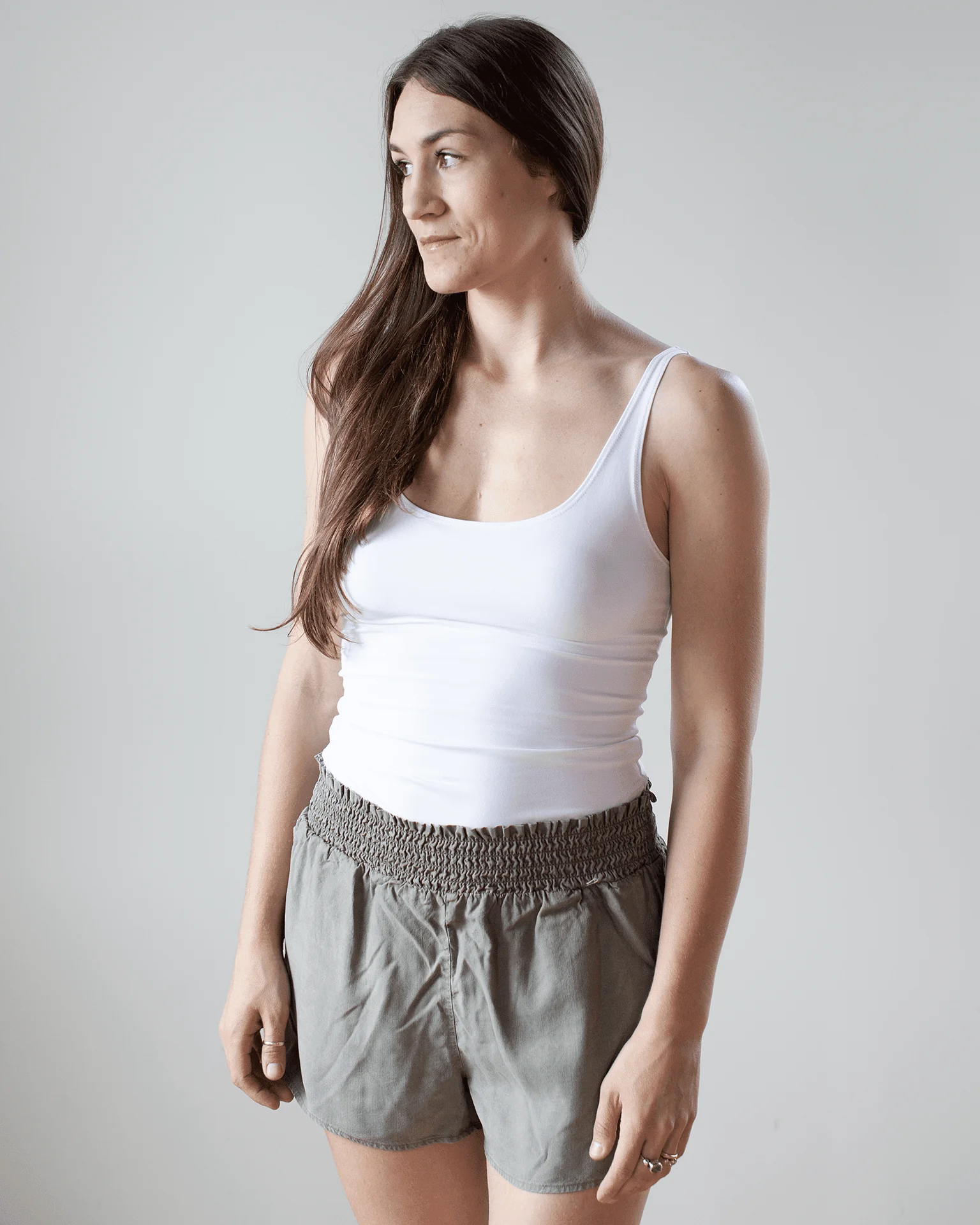 Del Skinny Tank in White
