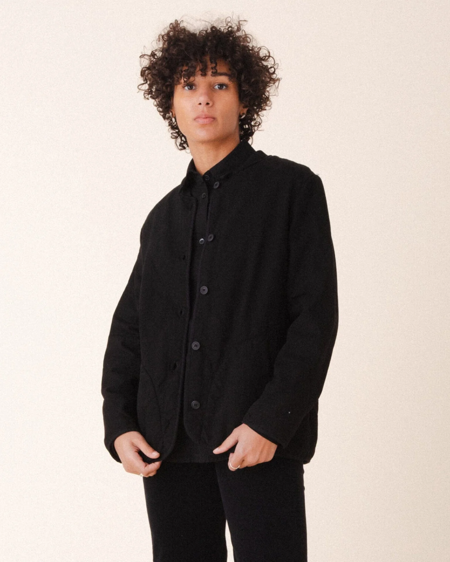Diamond Car Coat in Black