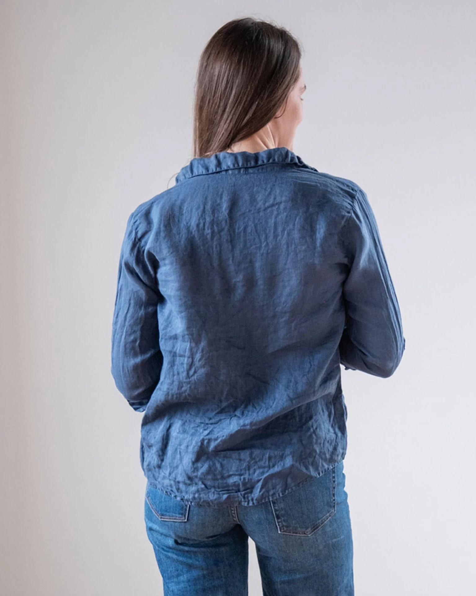 Dorie Top in Moonlit Ocean Linen - Image 5