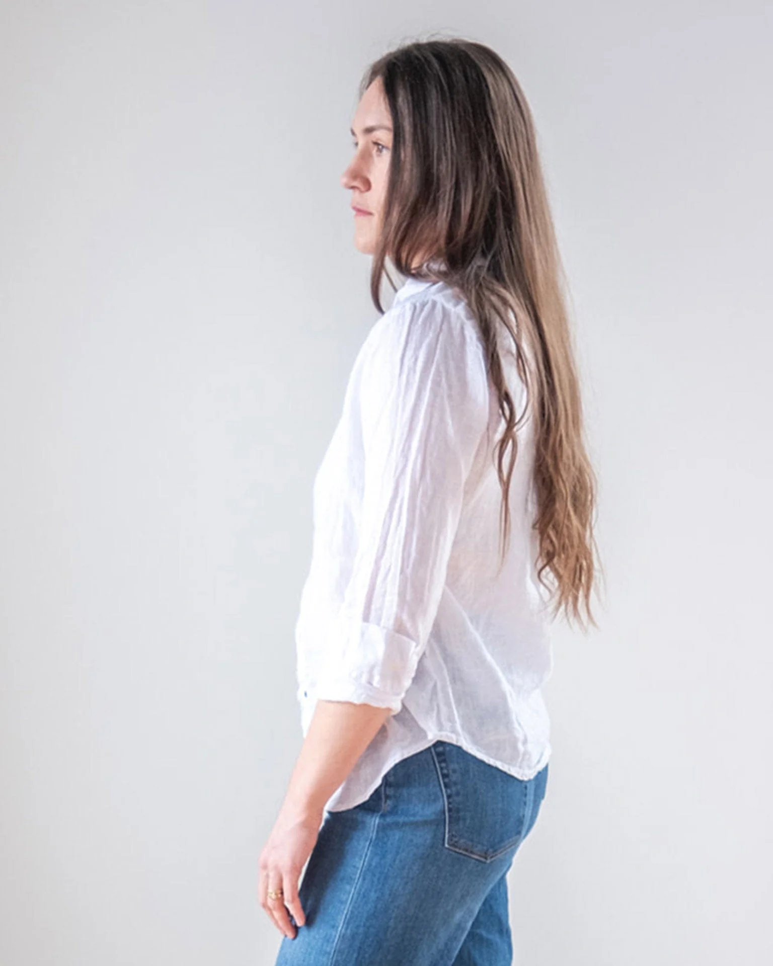 Dorie Top in White Linen - Image 4