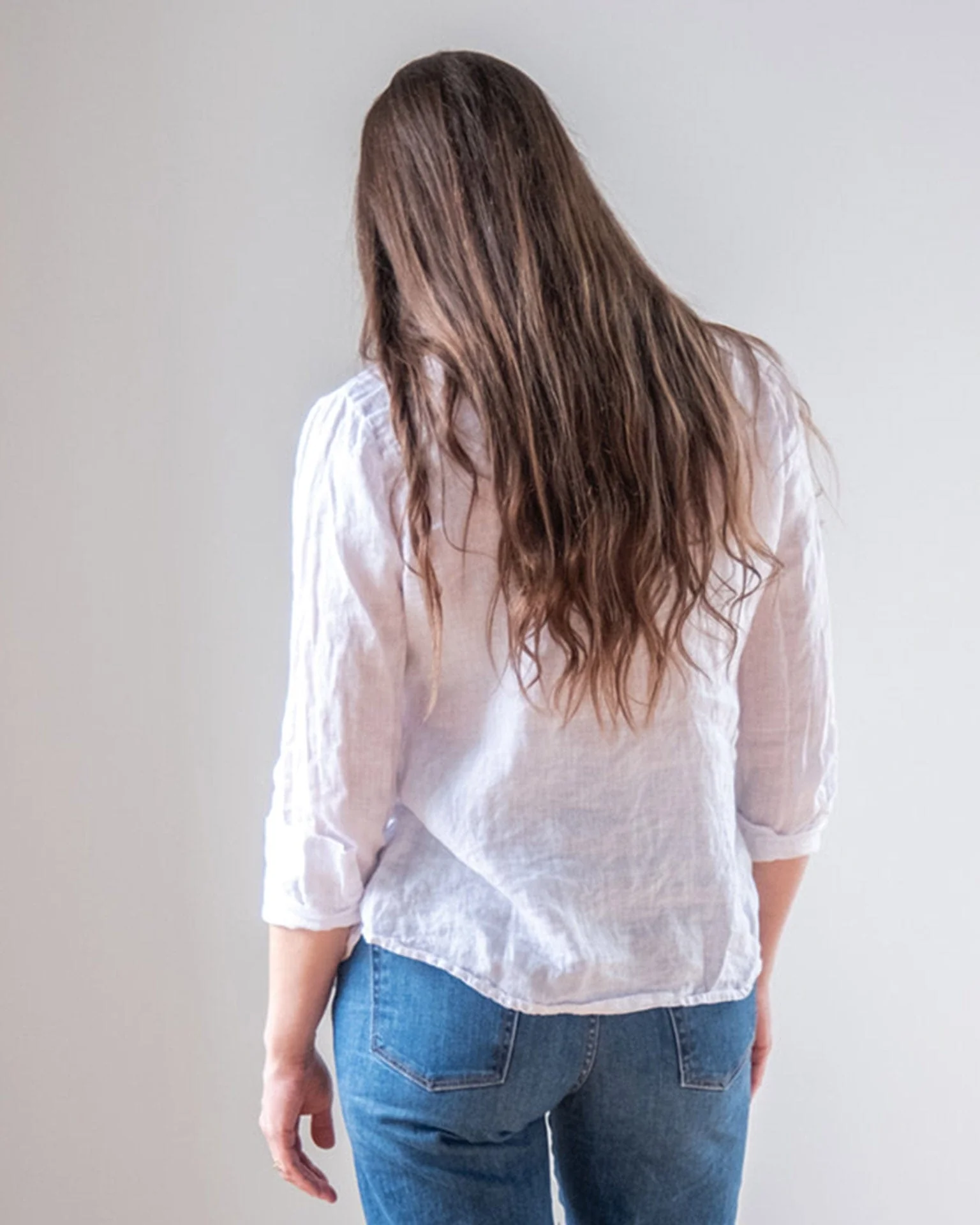Dorie Top in White Linen - Image 5