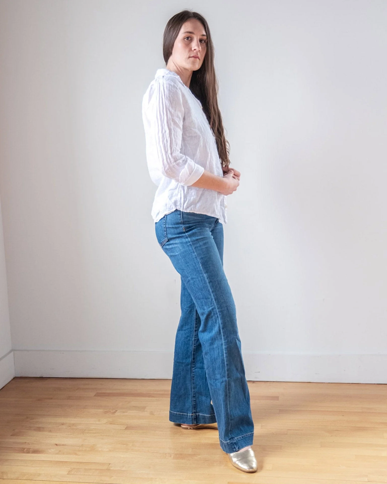 Dorie Top in White Linen - Image 6