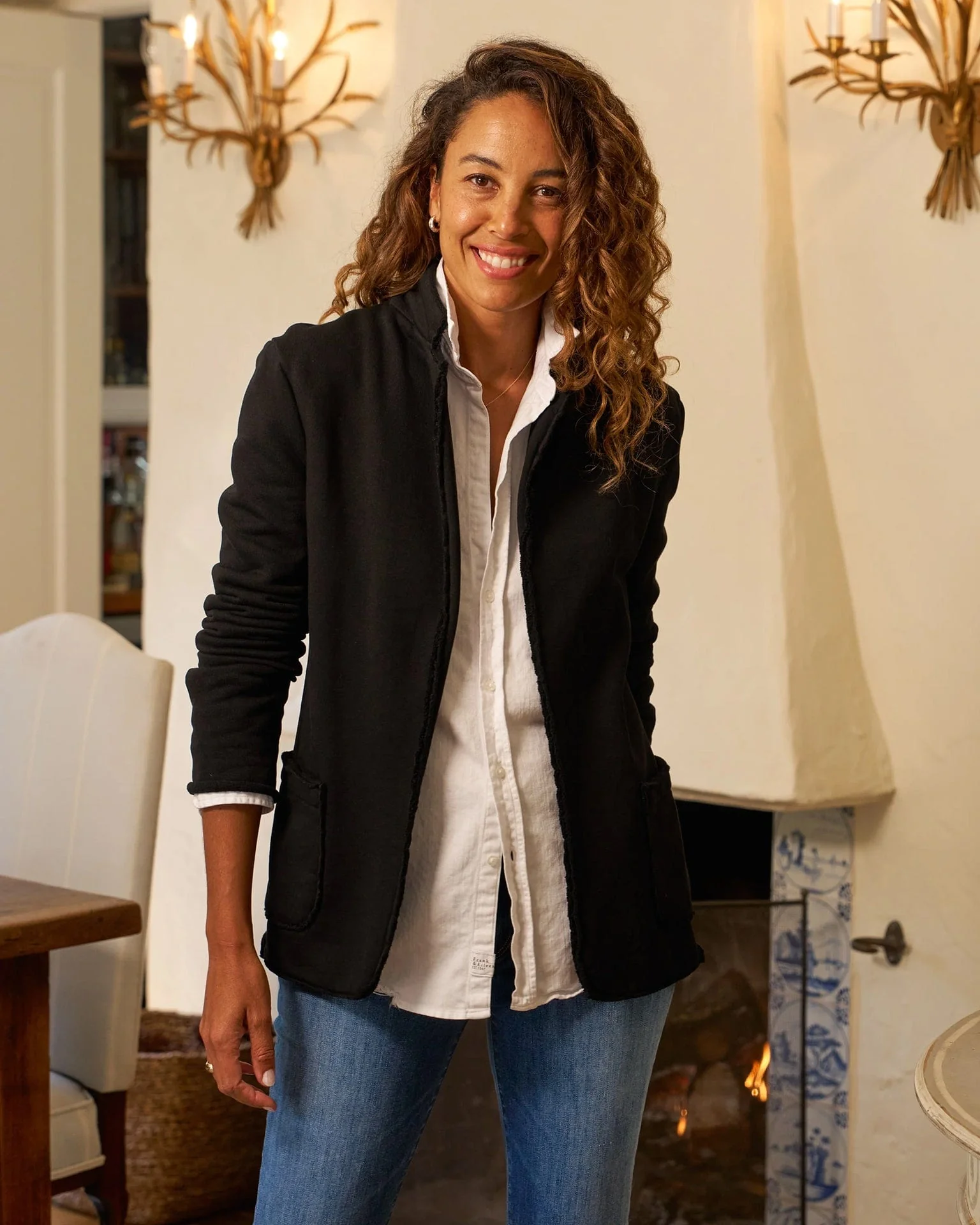 Dublin Knit Blazer in Black - Image 3