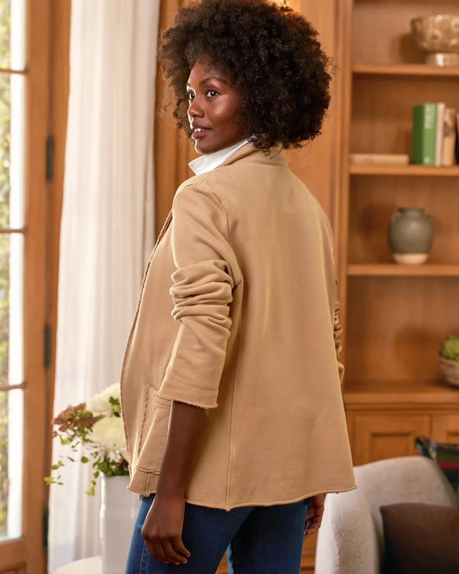 Dublin - Knit Blazer in Camel - Image 3
