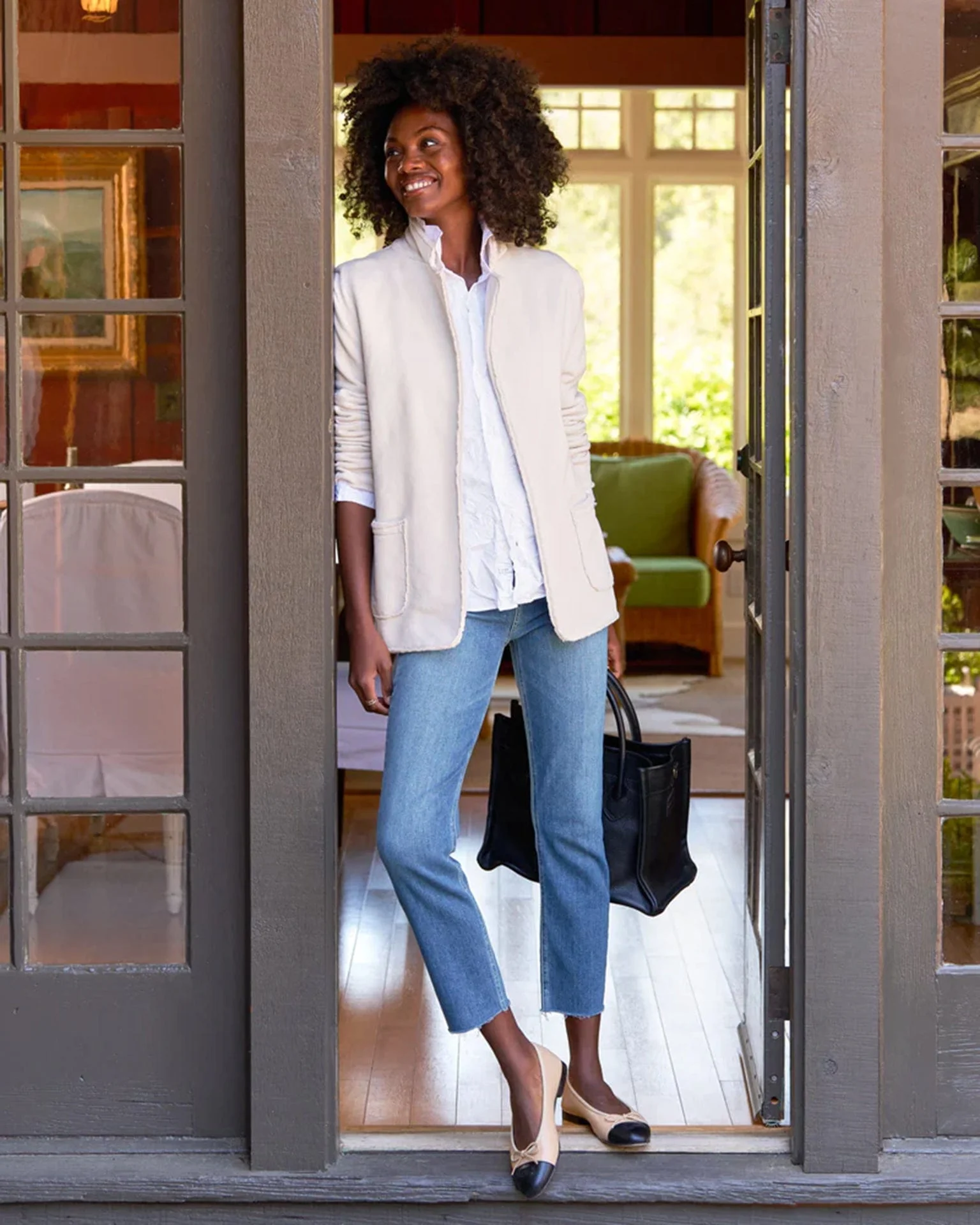 Dublin Knit Blazer in Vintage White - Image 2