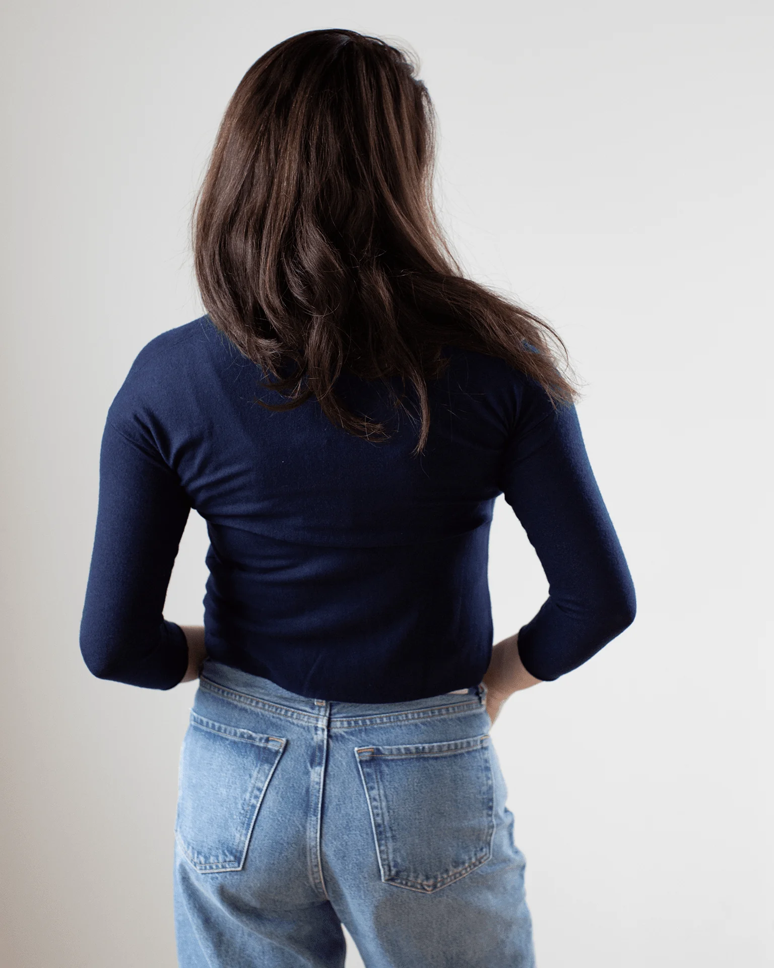 Easy Crop Cardi in Peacoat - Image 3