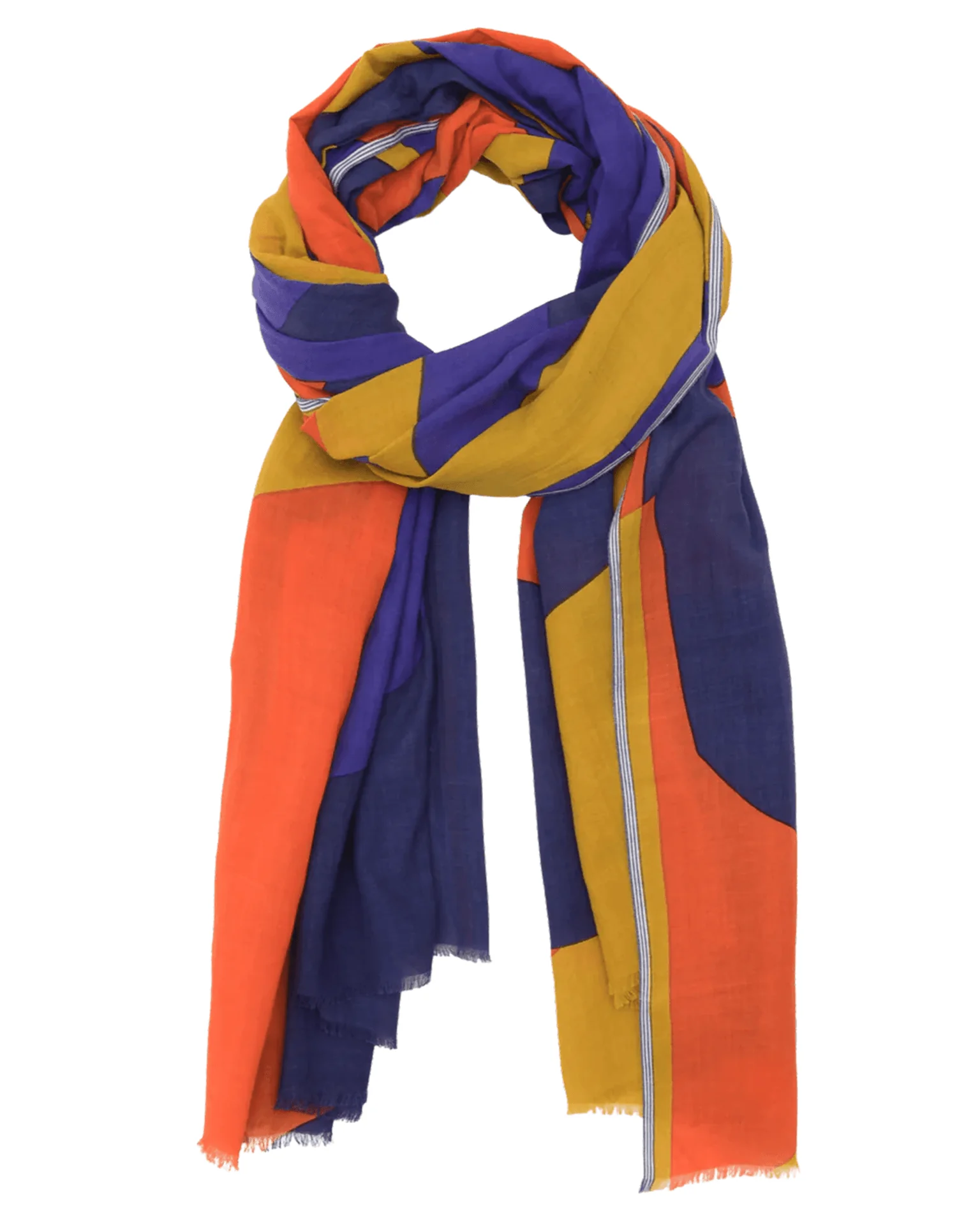 Bold Geo Scarf in Pansy Blue - Image 5