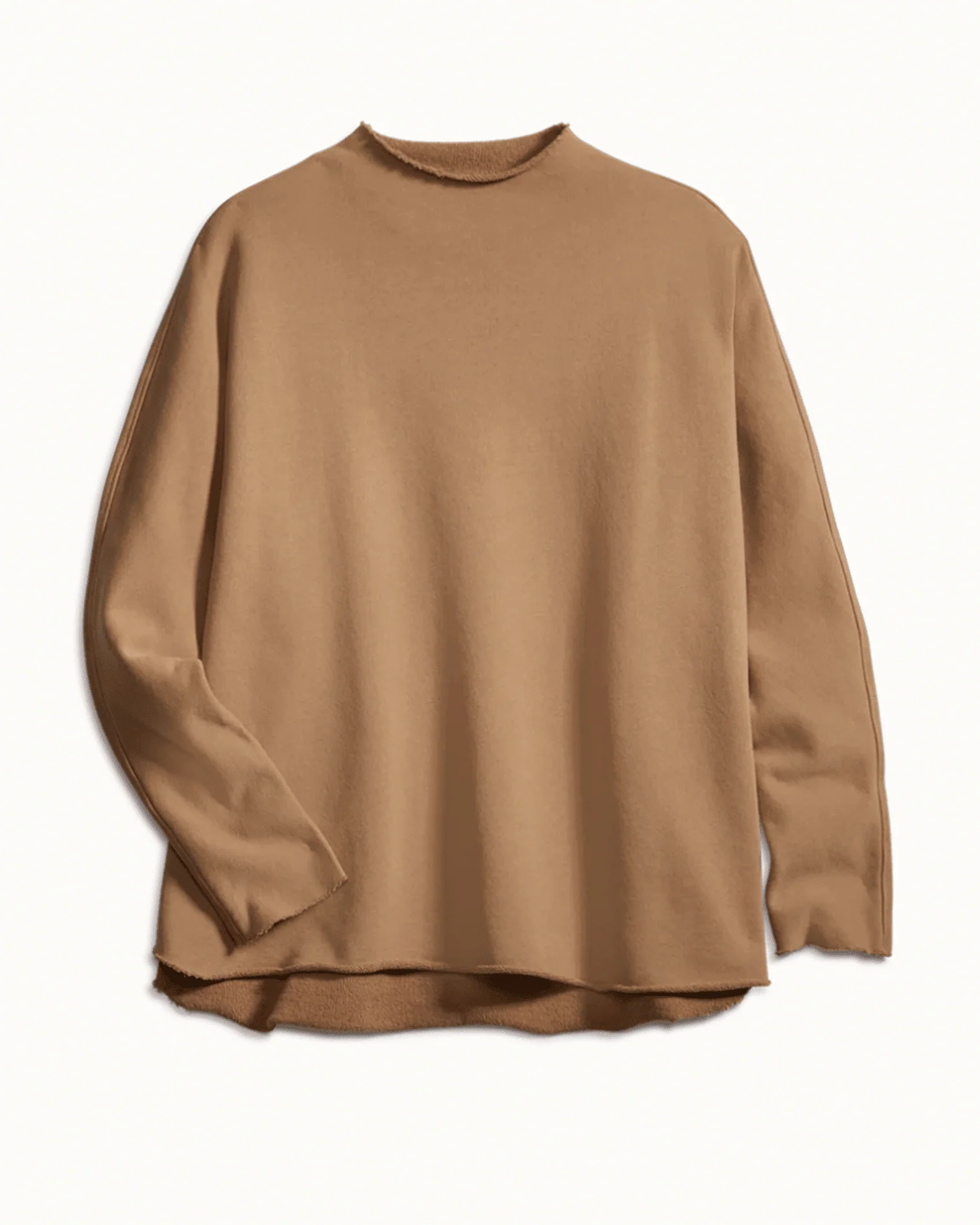 Effie-L/S Funnel Neck Capelet in Camel - Image 3