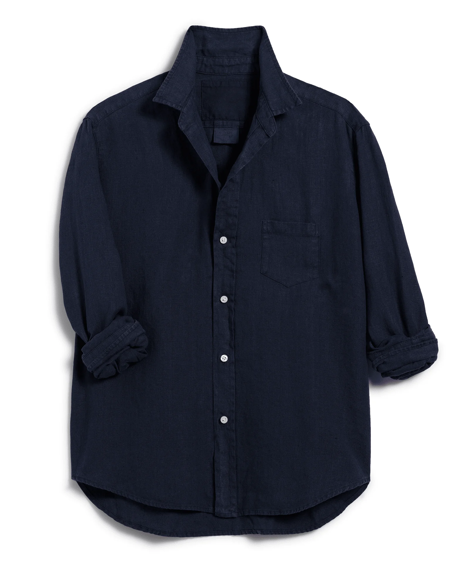 Eileen Relaxed Button-Up in Navy Linen - Image 3