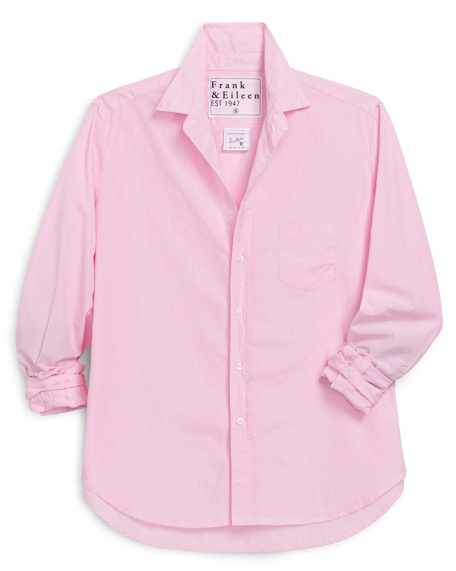 Eileen Relaxed Button Up in Pink Stripe