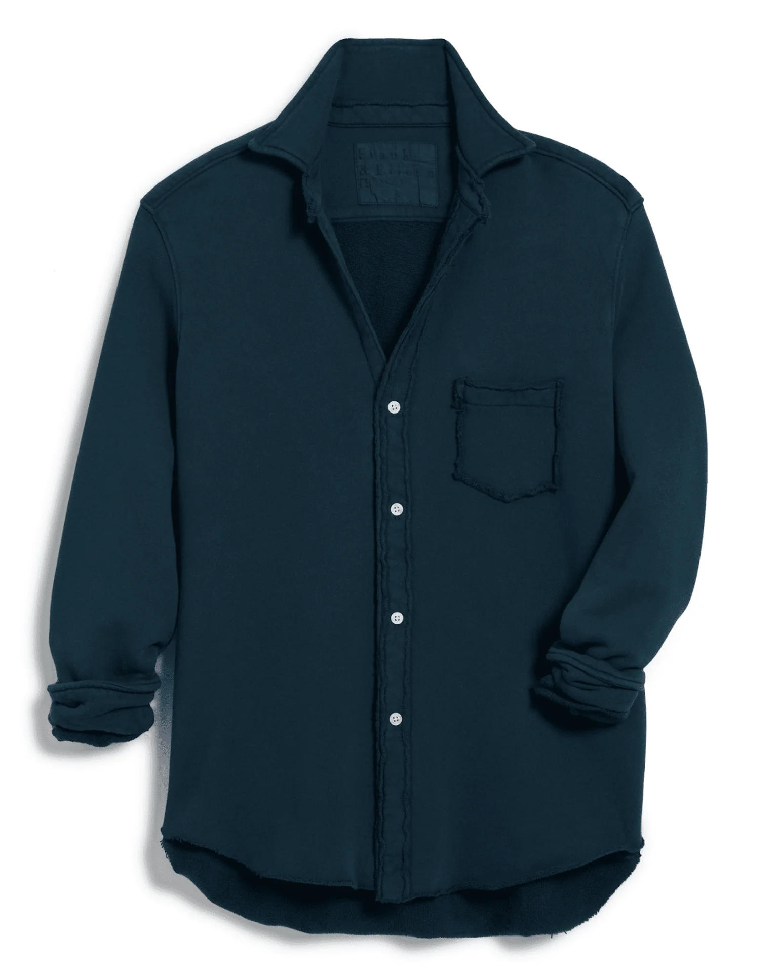 Eileen Relaxed Button Up in Vintage Navy Terry - Image 4