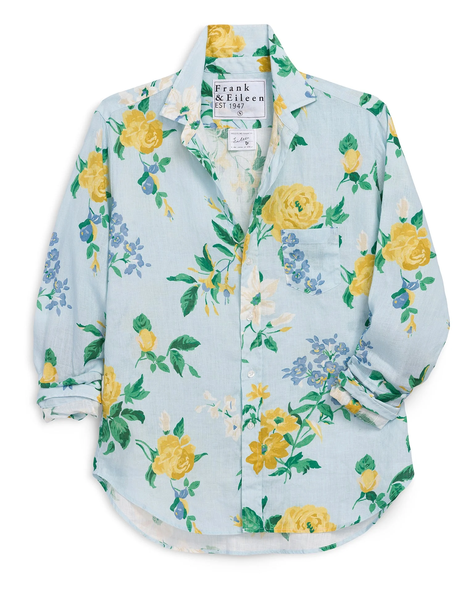 Eileen Relaxed Button-Up Linen Shirt in Spring Bouquet - Image 2