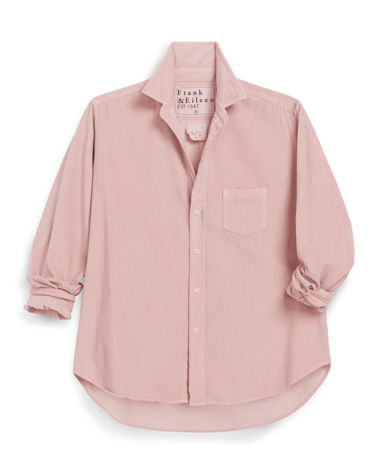 Eileen Relaxed Button Up Shirt in Dusty Pink Corduroy - Image 4