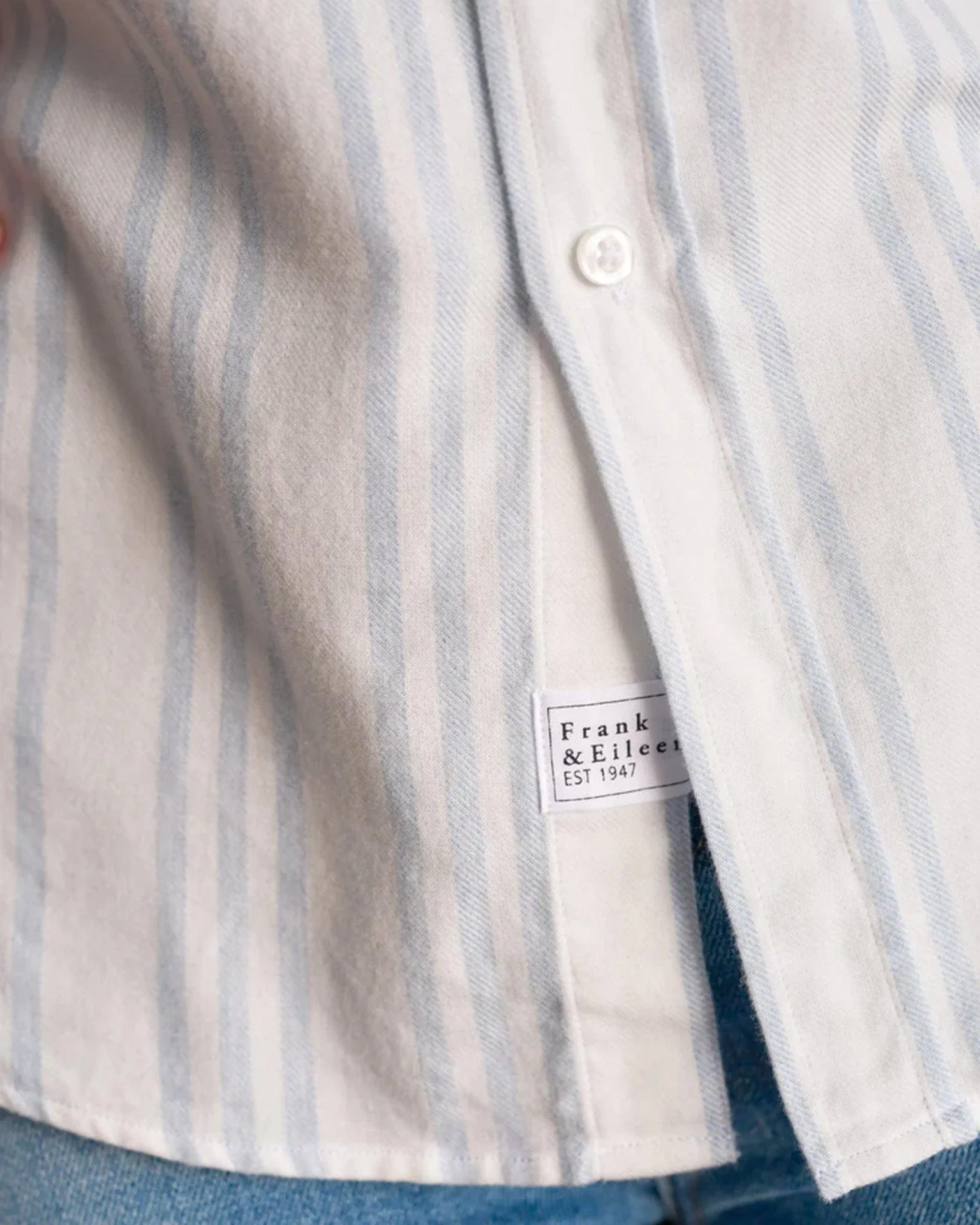 Eileen Relaxed Button Up Shirt in Multi Blue Stripe - Image 3