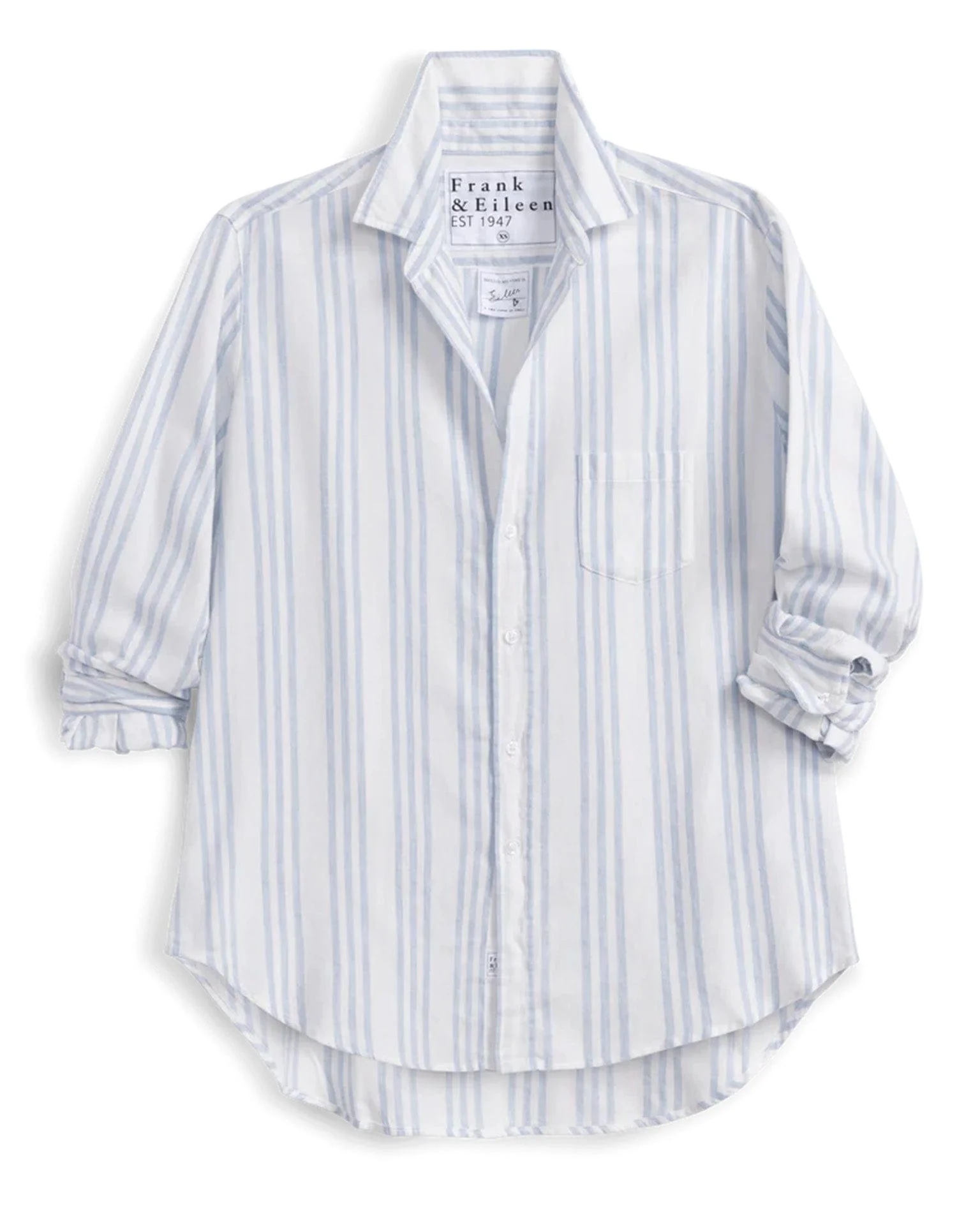 Eileen Relaxed Button Up Shirt in Multi Blue Stripe - Image 5