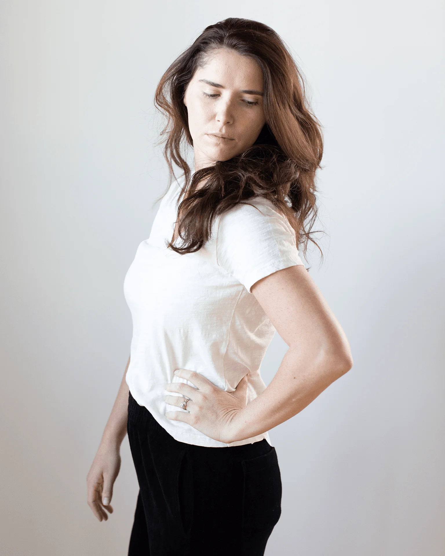 Eli V Neck Top in Bisque - Image 2