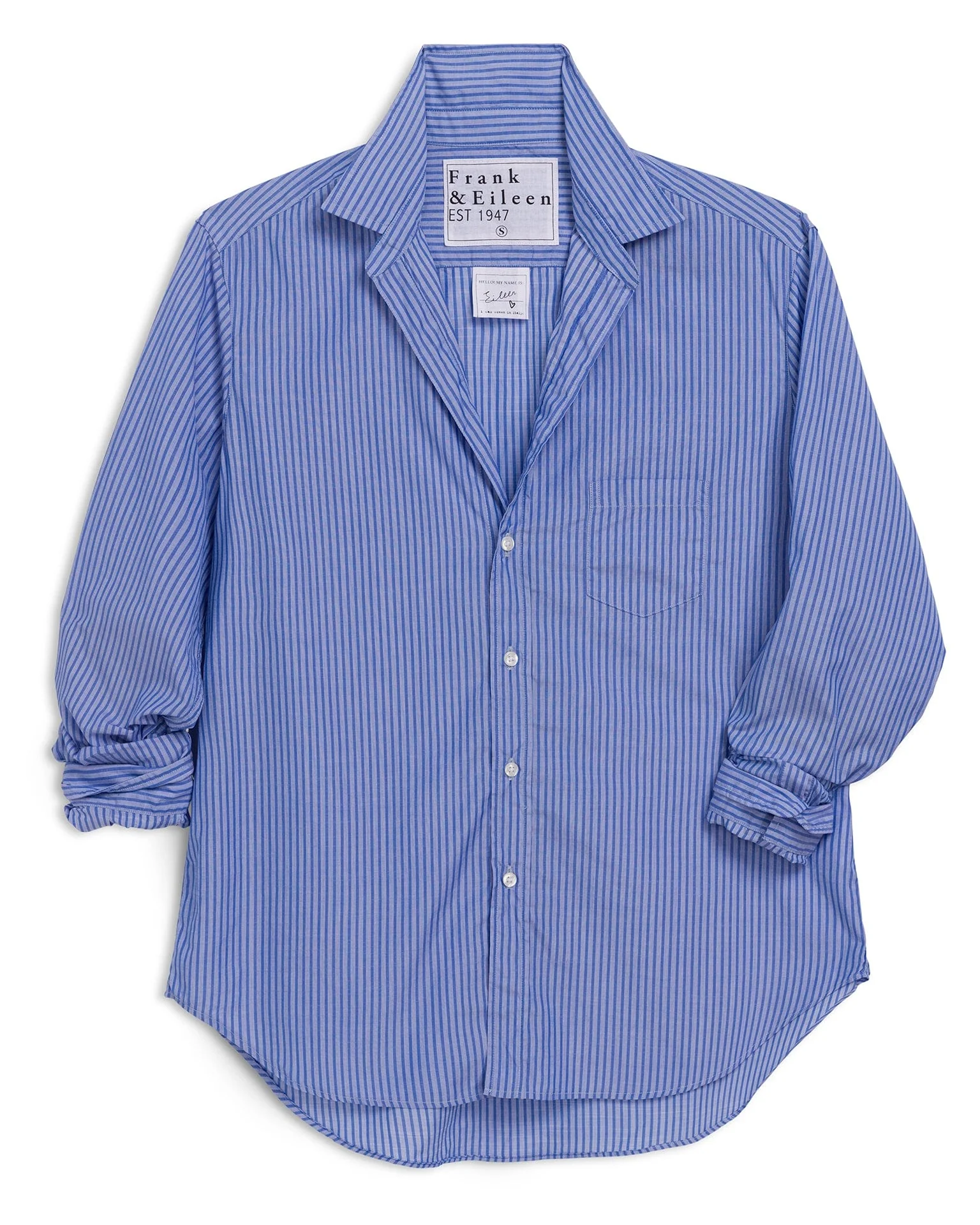 Elieen Relaxed Button Up in Blue Stripe