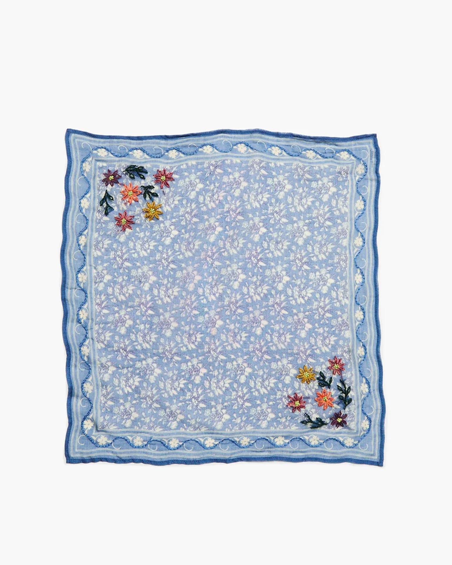 Emb Bandana in Porcelain Blue