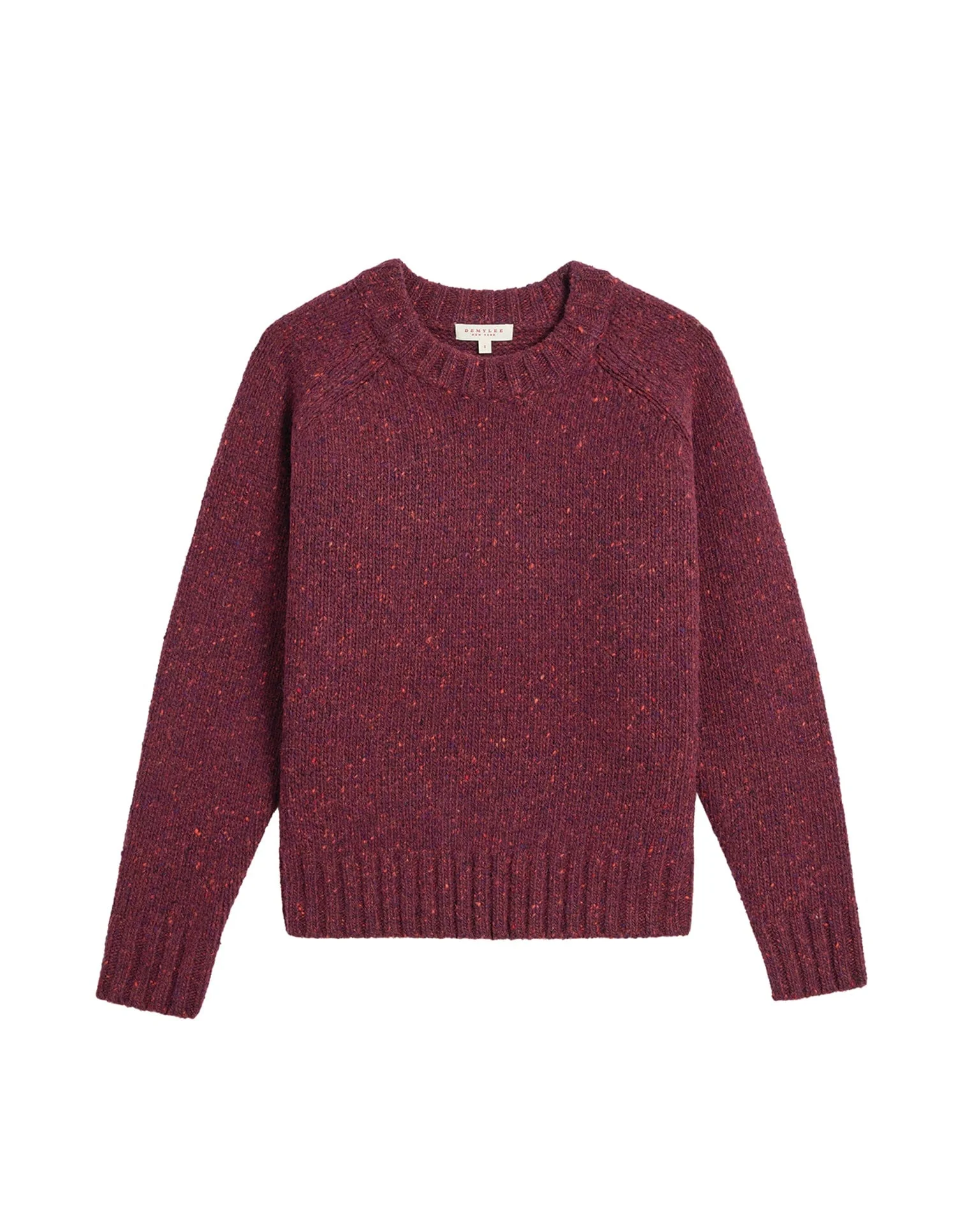 Emberly Speckled Wool Sweater in Aubergine - Image 3