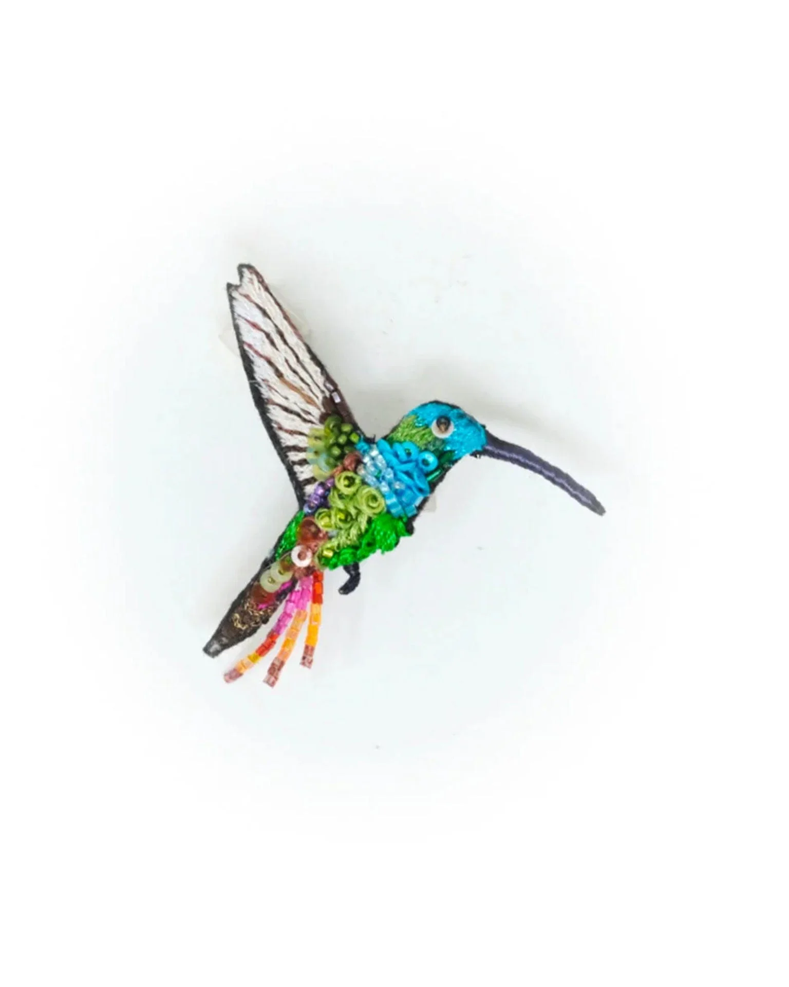 Emerald Chin Hummingbird Brooch Pin