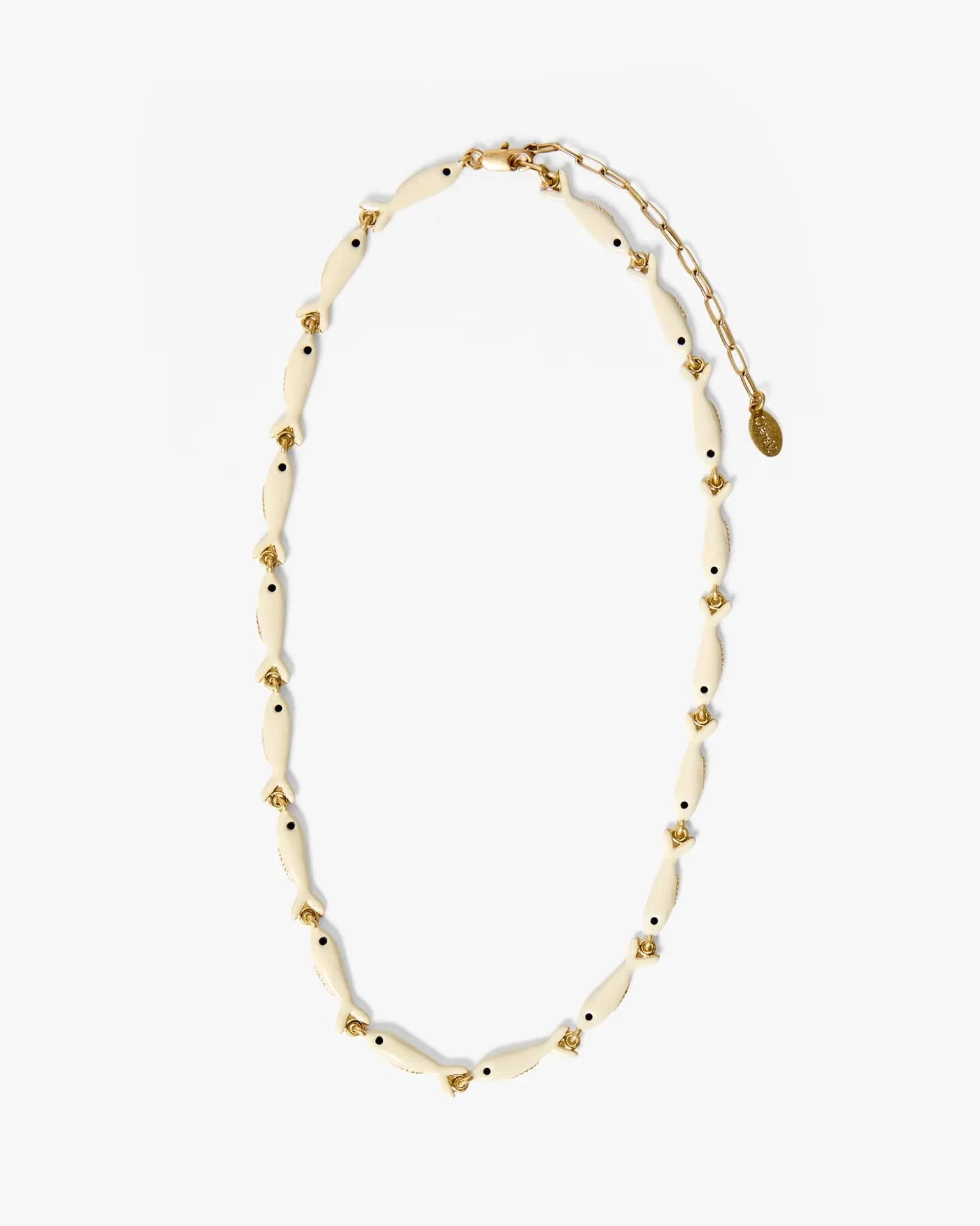 Enamel Sardine Necklace in Cream