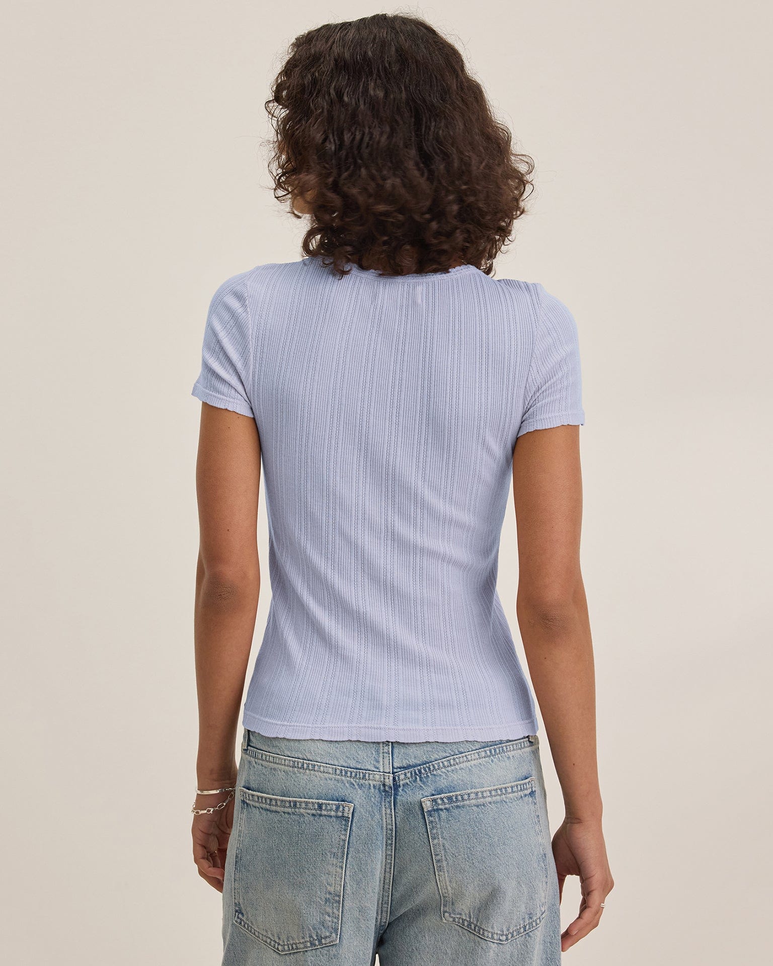Enati S/S Crew Neck Top in Ceramic - Image 3