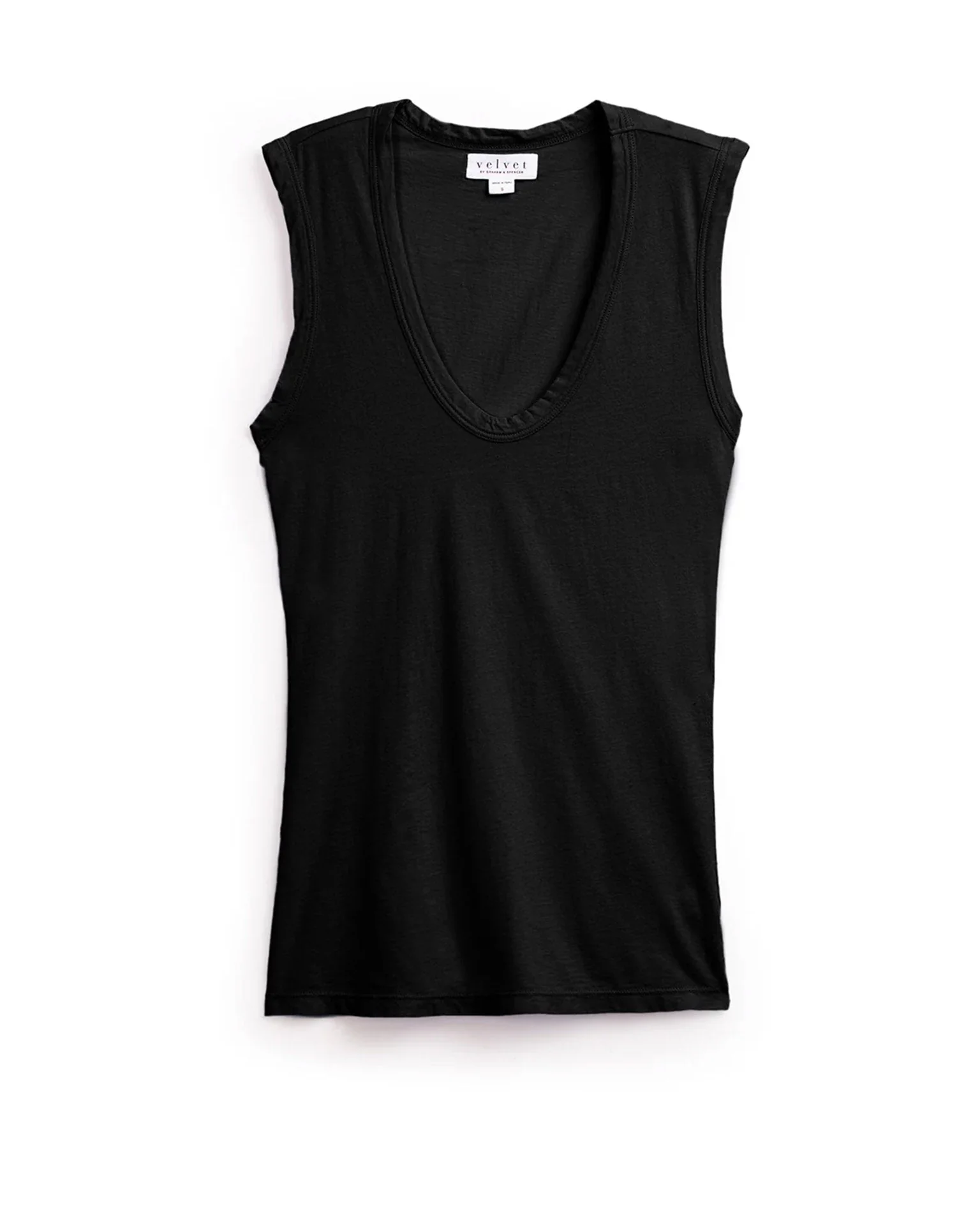 Estina Scoop Neck Tank Top in Black - Image 3