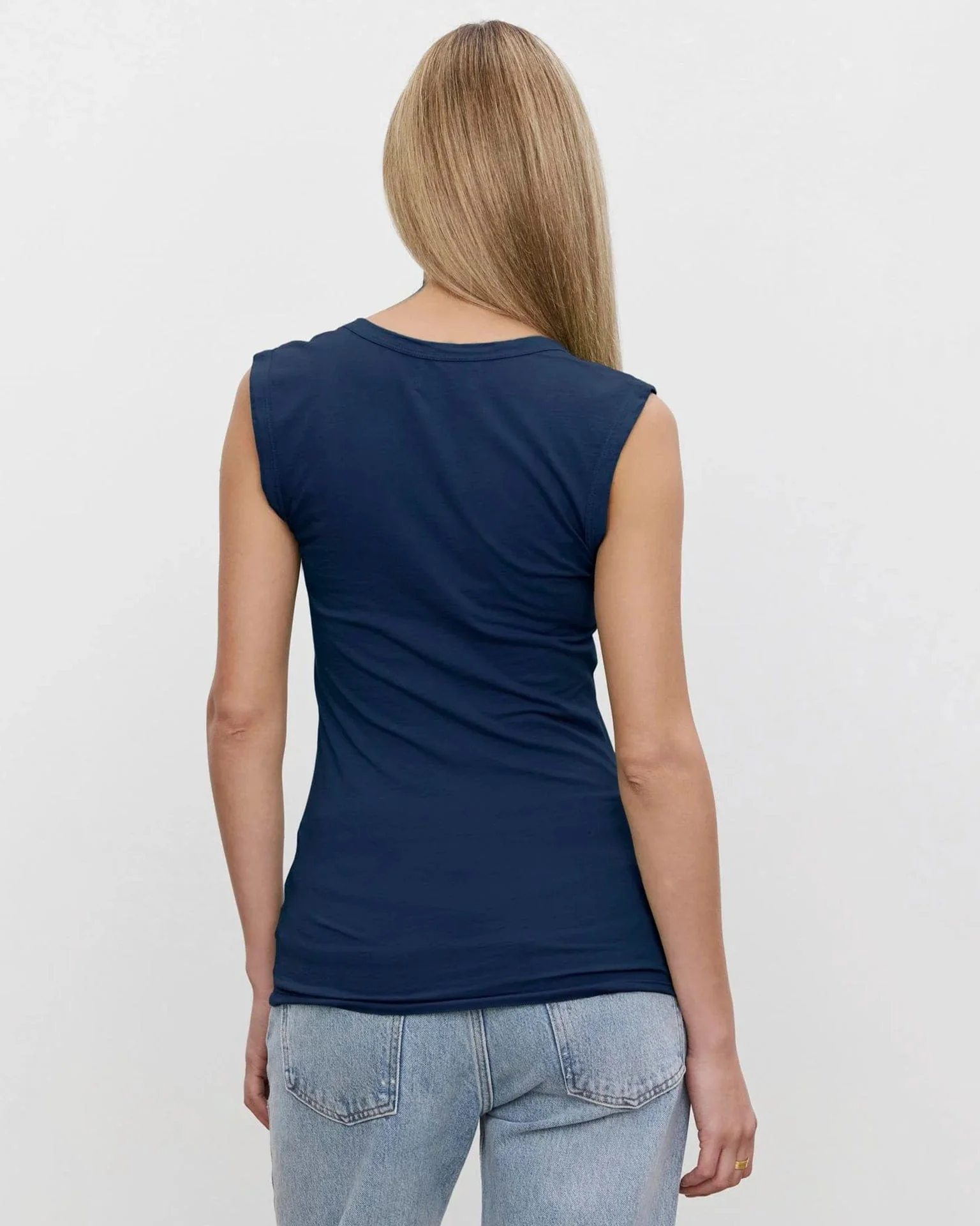 Estina Scoop Neck Tank Top in Midnight - Image 3