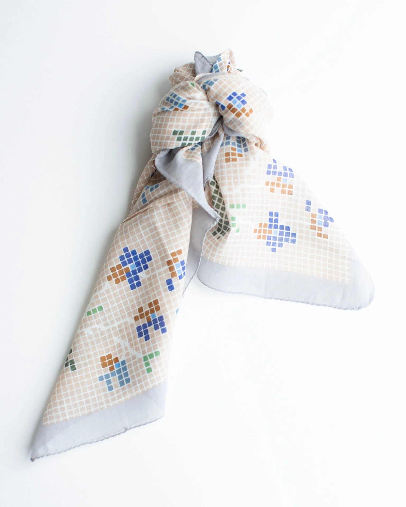 Fairytale Emb 70x70 Bandana in Biscuit
