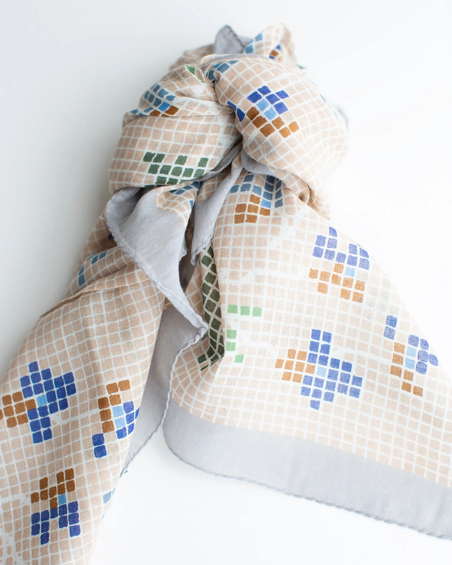 Fairytale Emb 70x70 Bandana in Biscuit - Image 3
