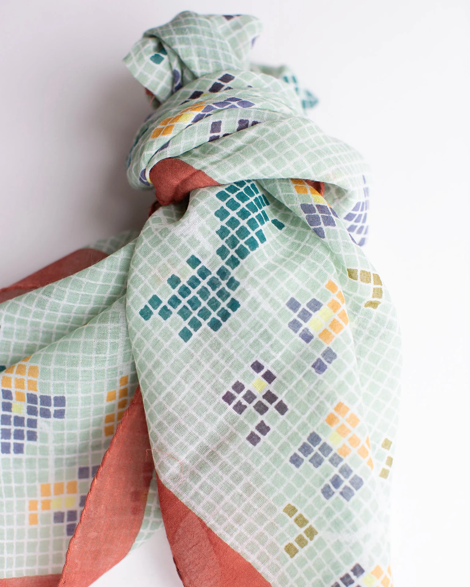 Fairytale Emb 70x70 Bandana in Macha - Image 3