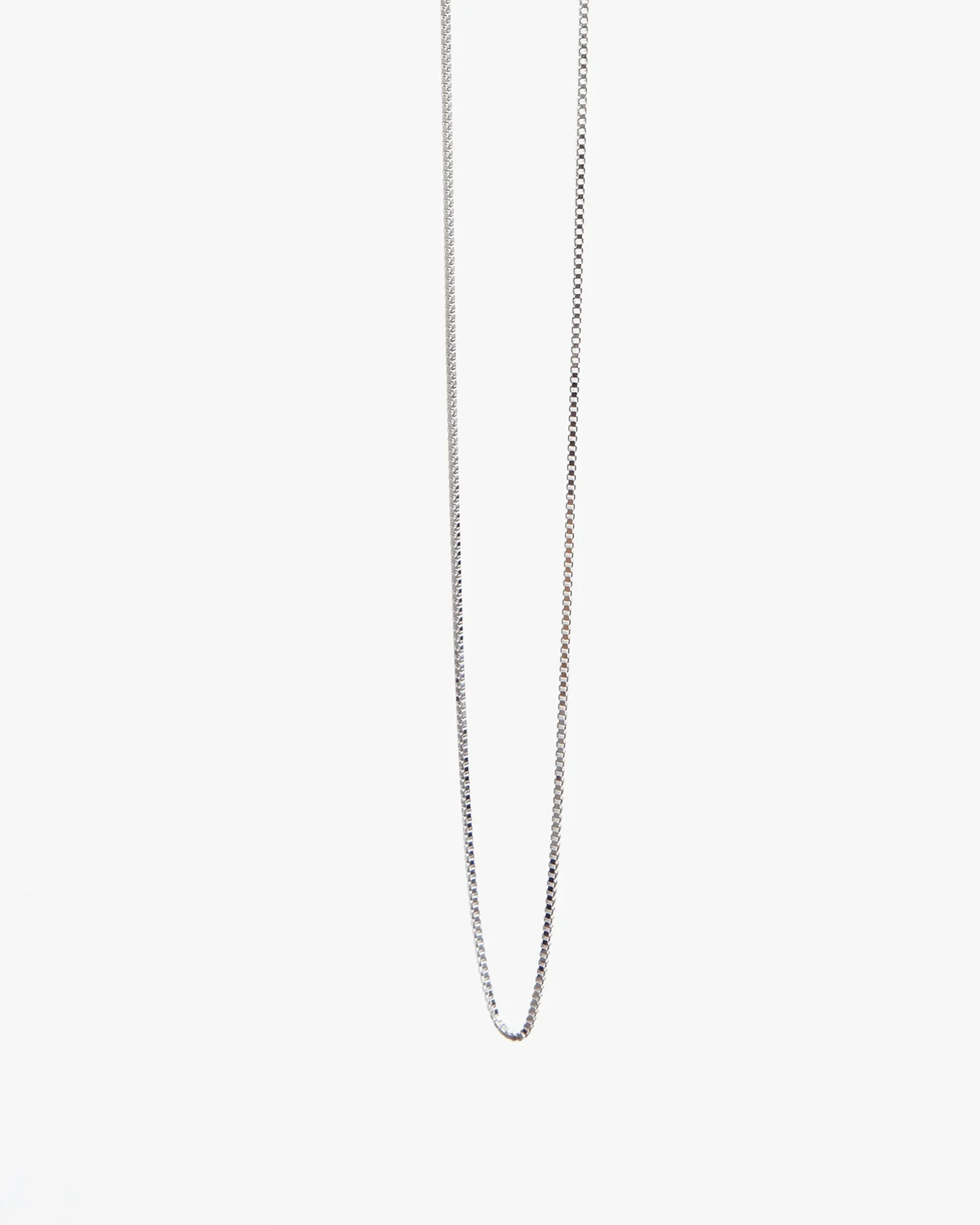Fine Box Chain Necklace 16in in Sterling Silver - Image 3