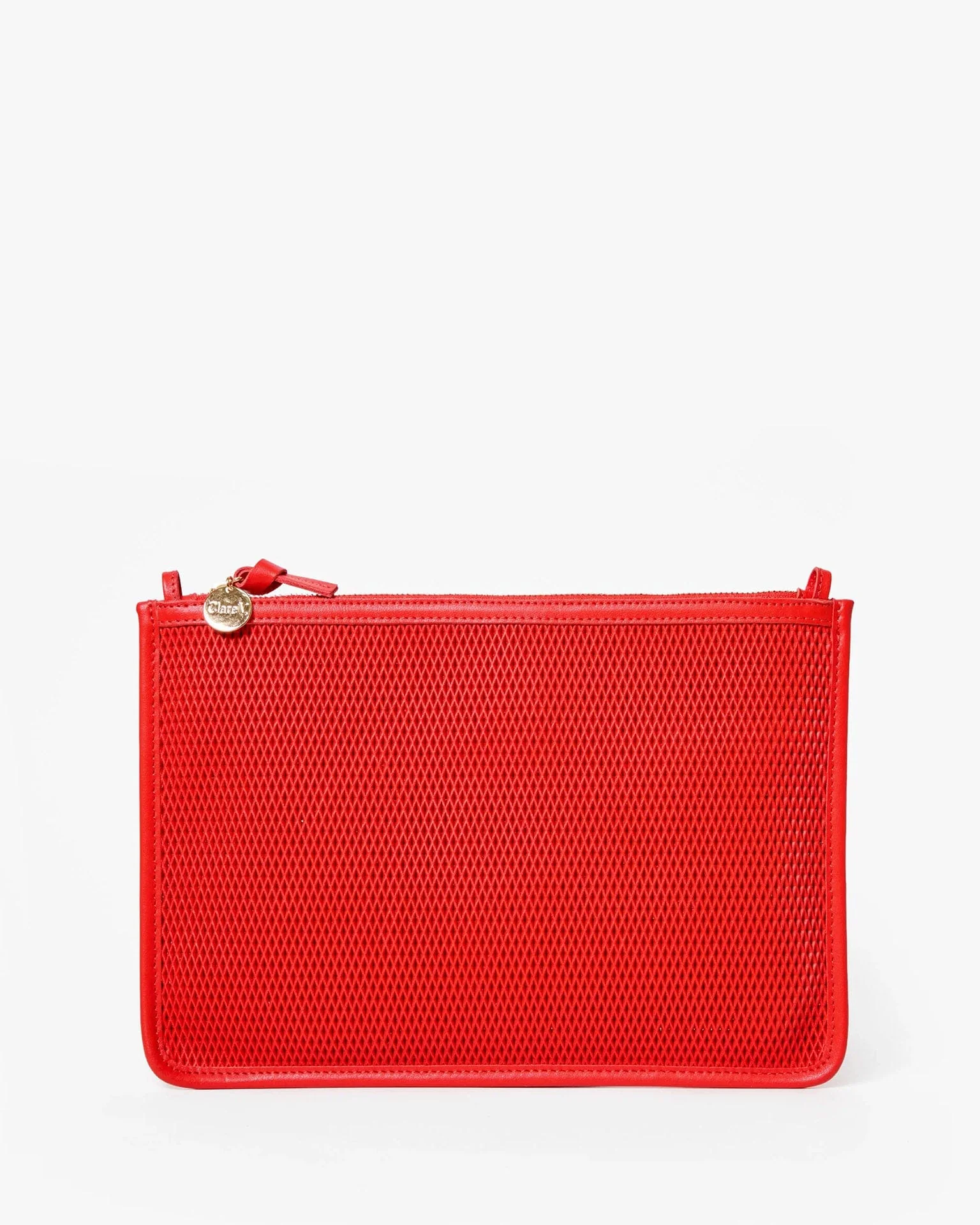 Flat Clutch w/ Tabs - Diamond Perf in Bright Poppy