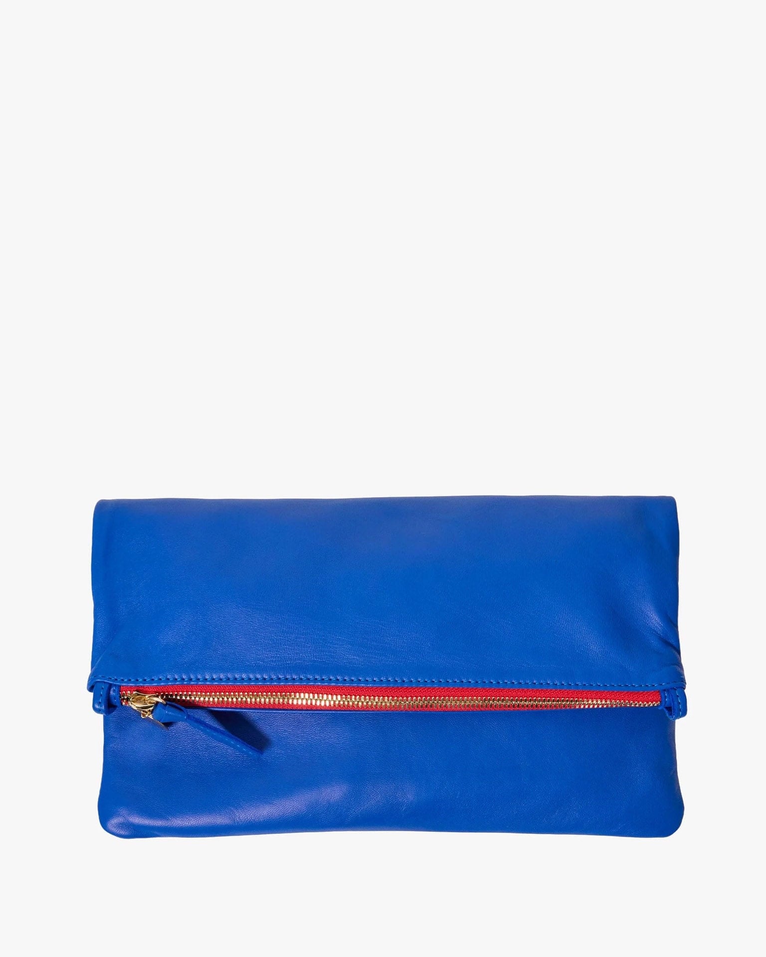 Foldover Clutch w/ Tabs - L'ete Nappa in Electric Blue