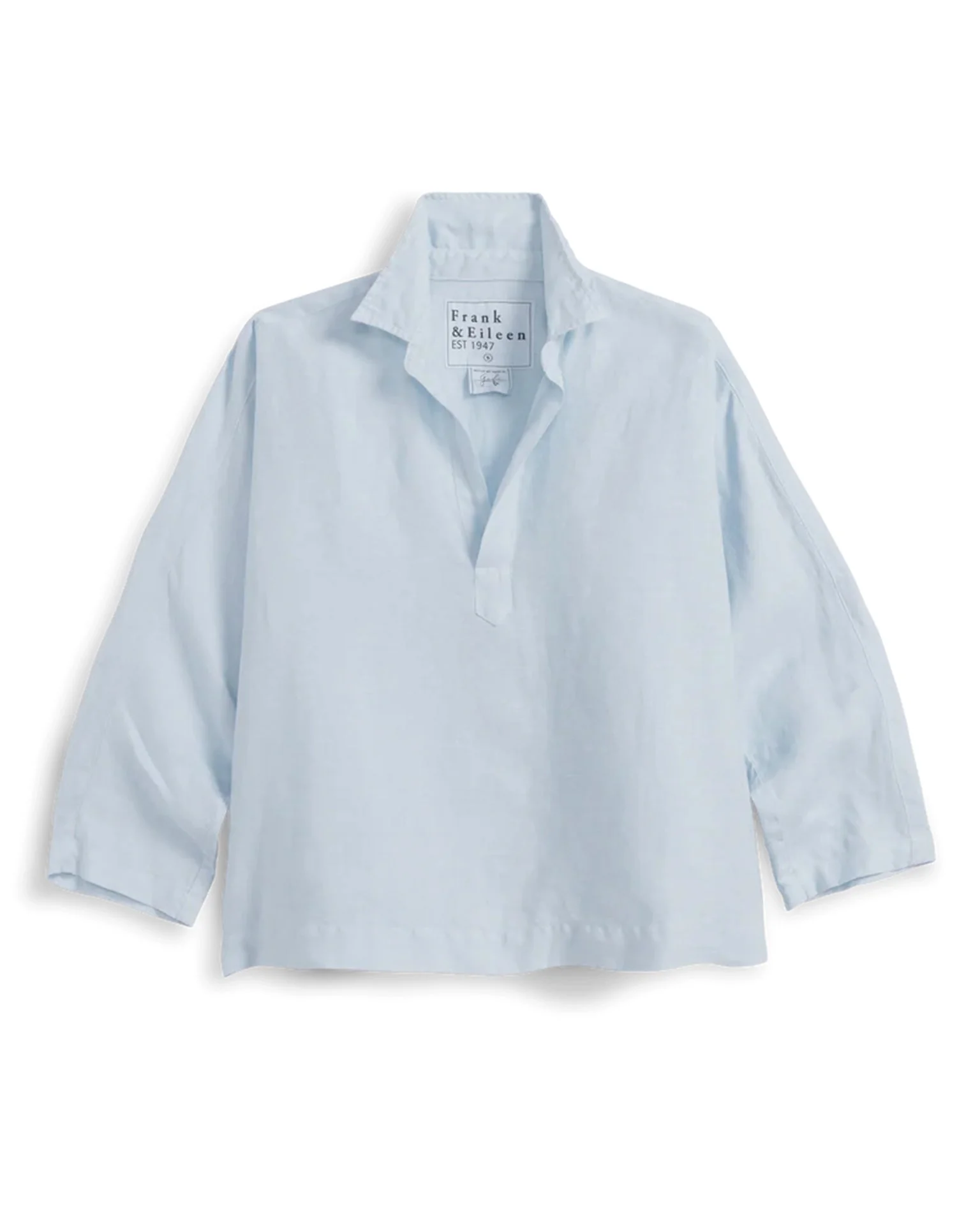 Gabi Popover Linen Shirt in French Blue - Image 4
