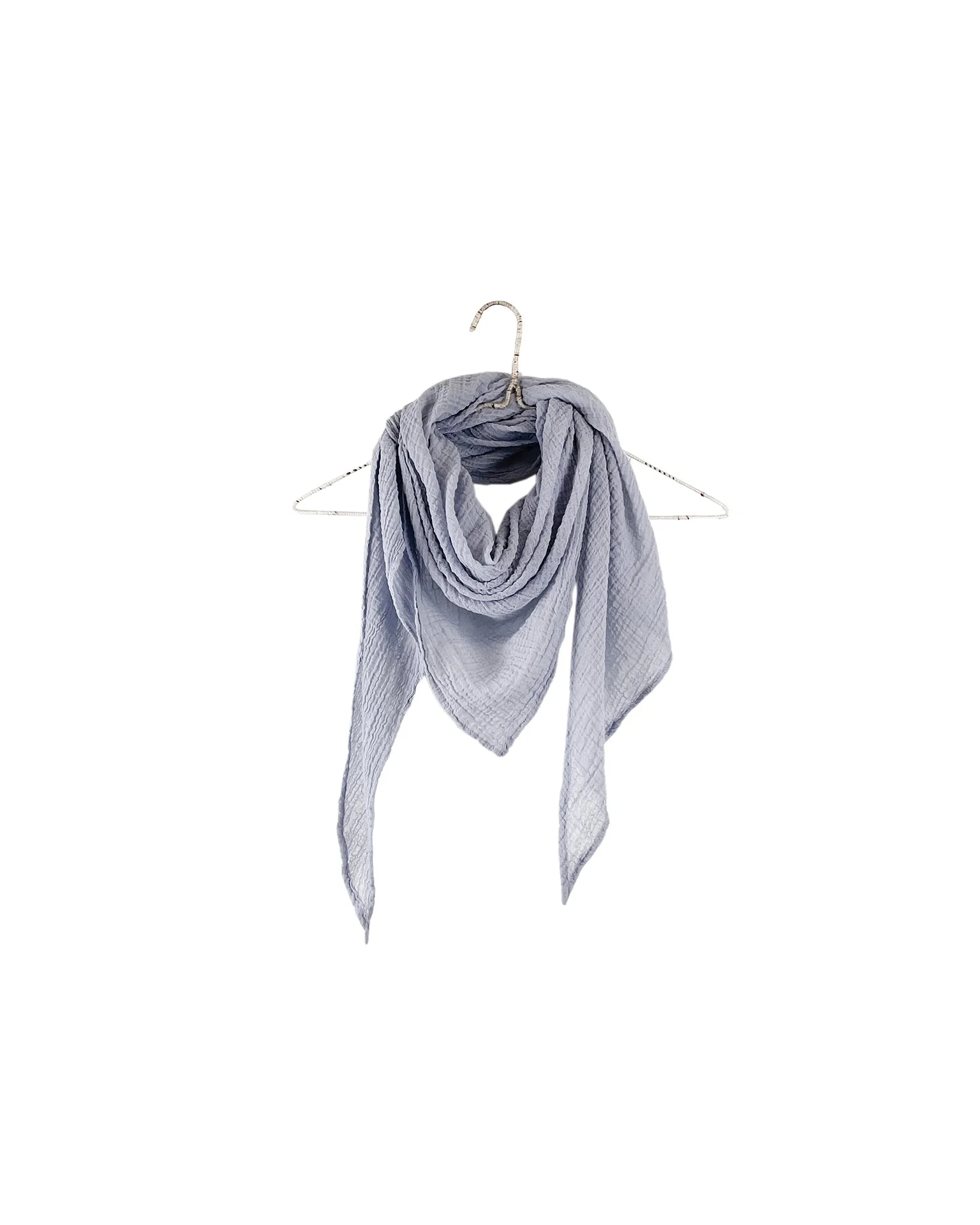 Gauze Triangle Scarf in Heather Blue