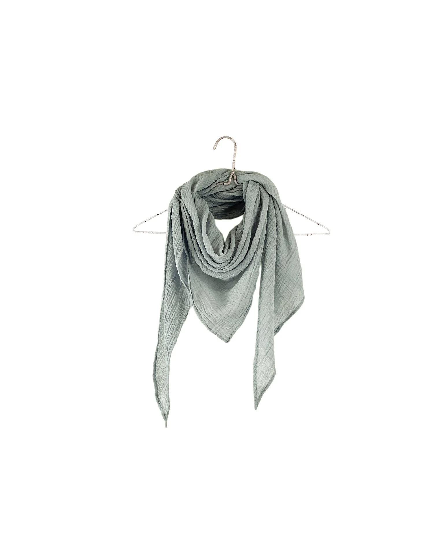 Gauze Triangle Scarf in Sage