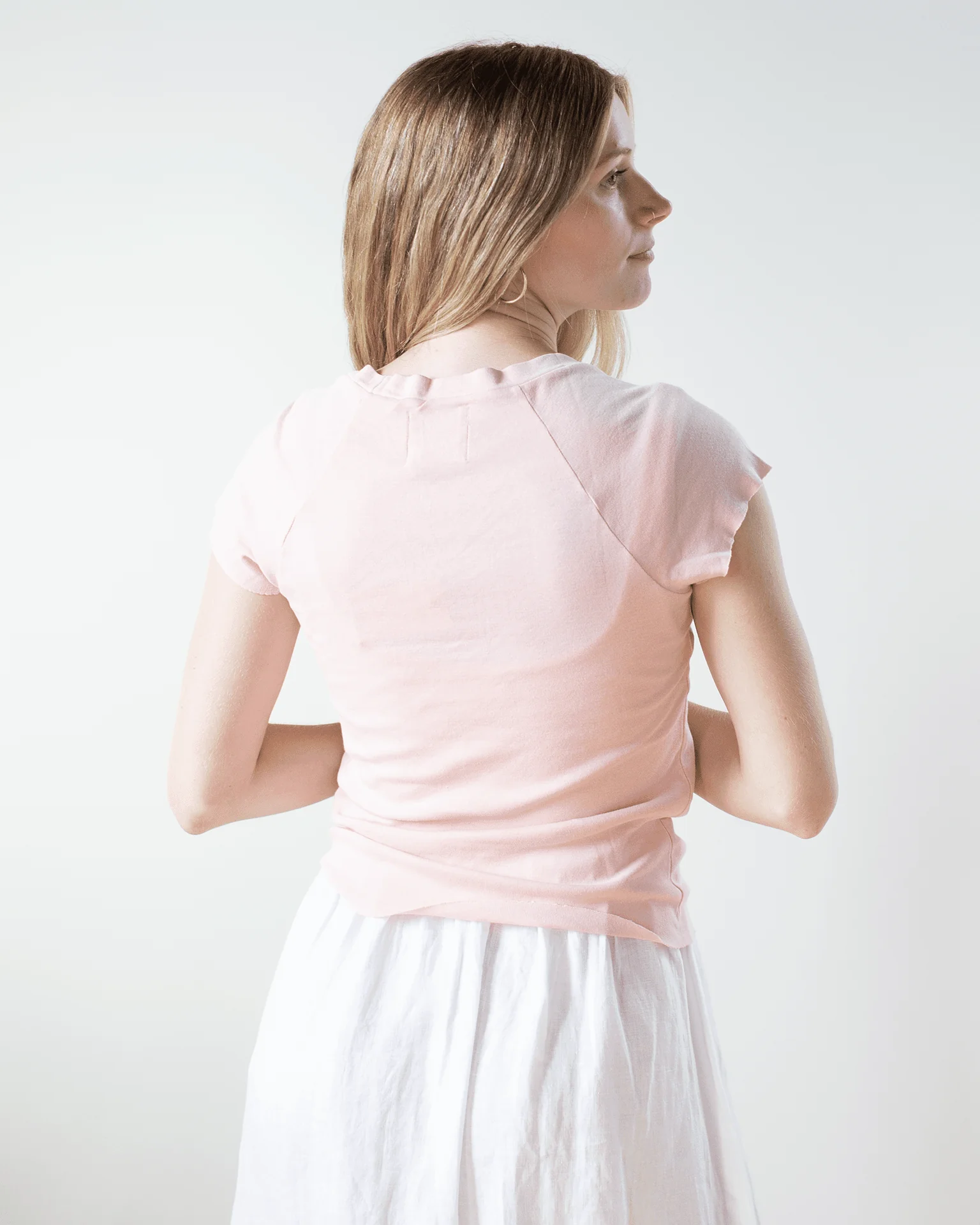 Gia Fitted Rib U Neck in Rosy - Image 3