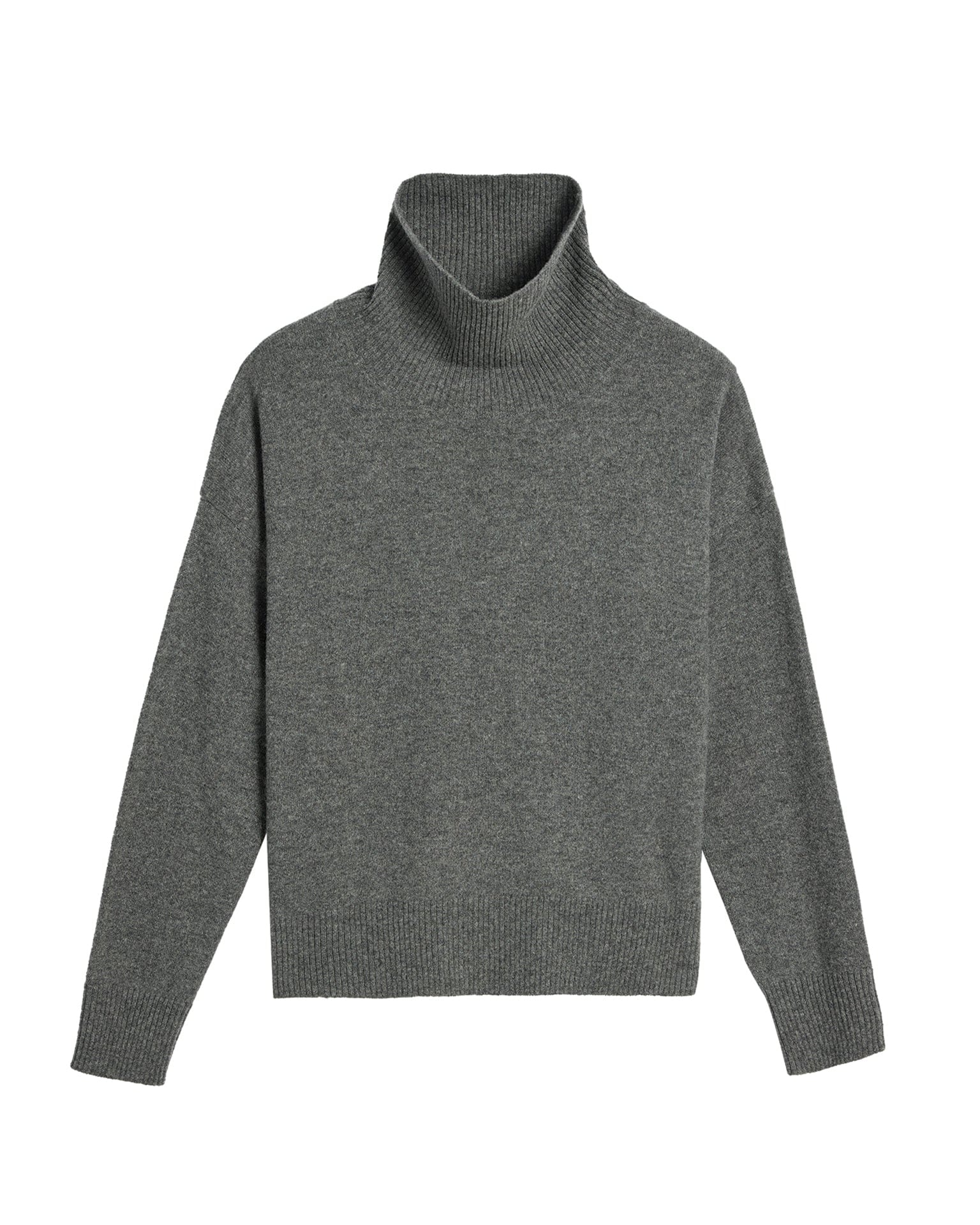 Gianna Cashmere Turtleneck in Dark Heather Grey - Image 2