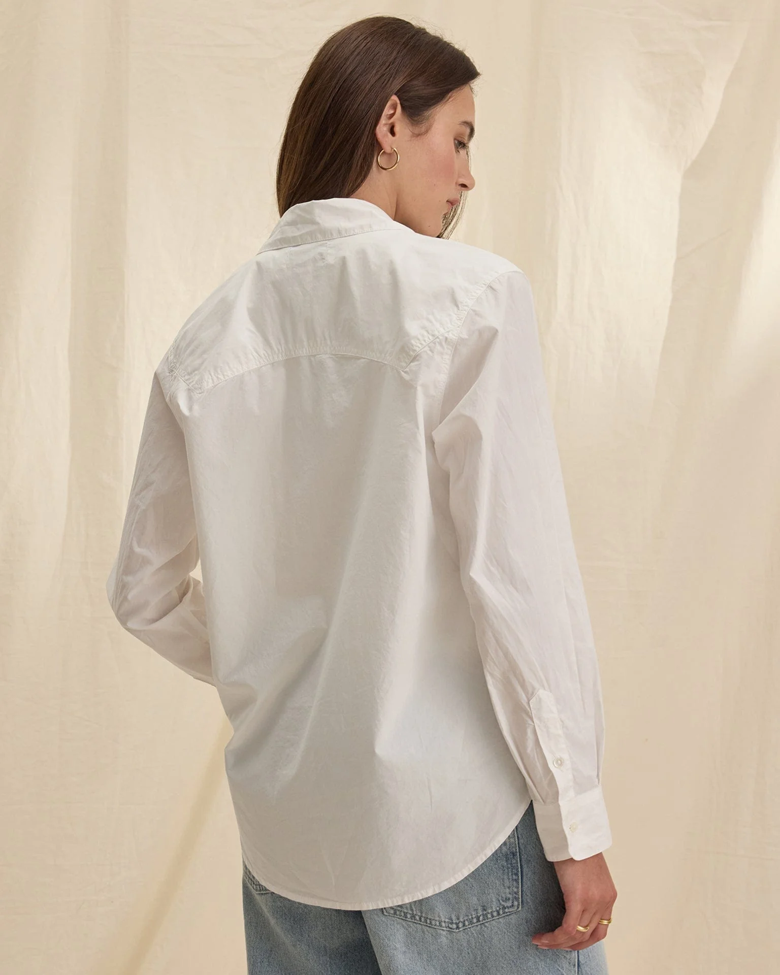 Grace L/S Button Up Top in White - Image 3