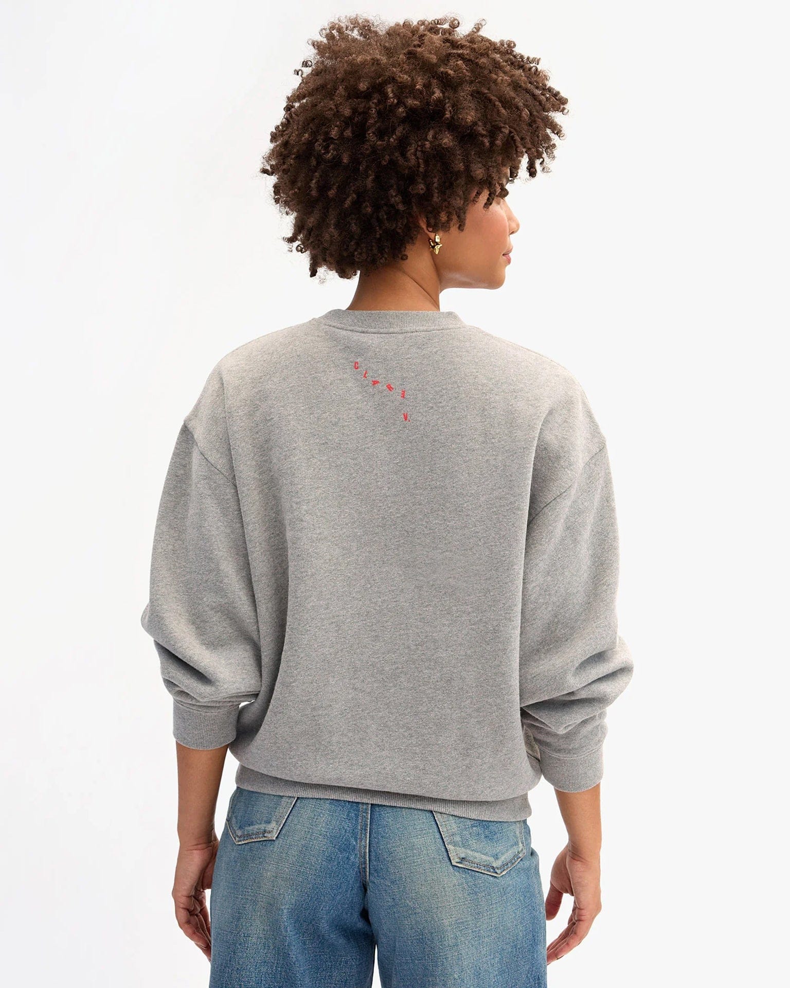 Grand Block Ciao Oversized Sweatshirt in Grey Melange - Image 2
