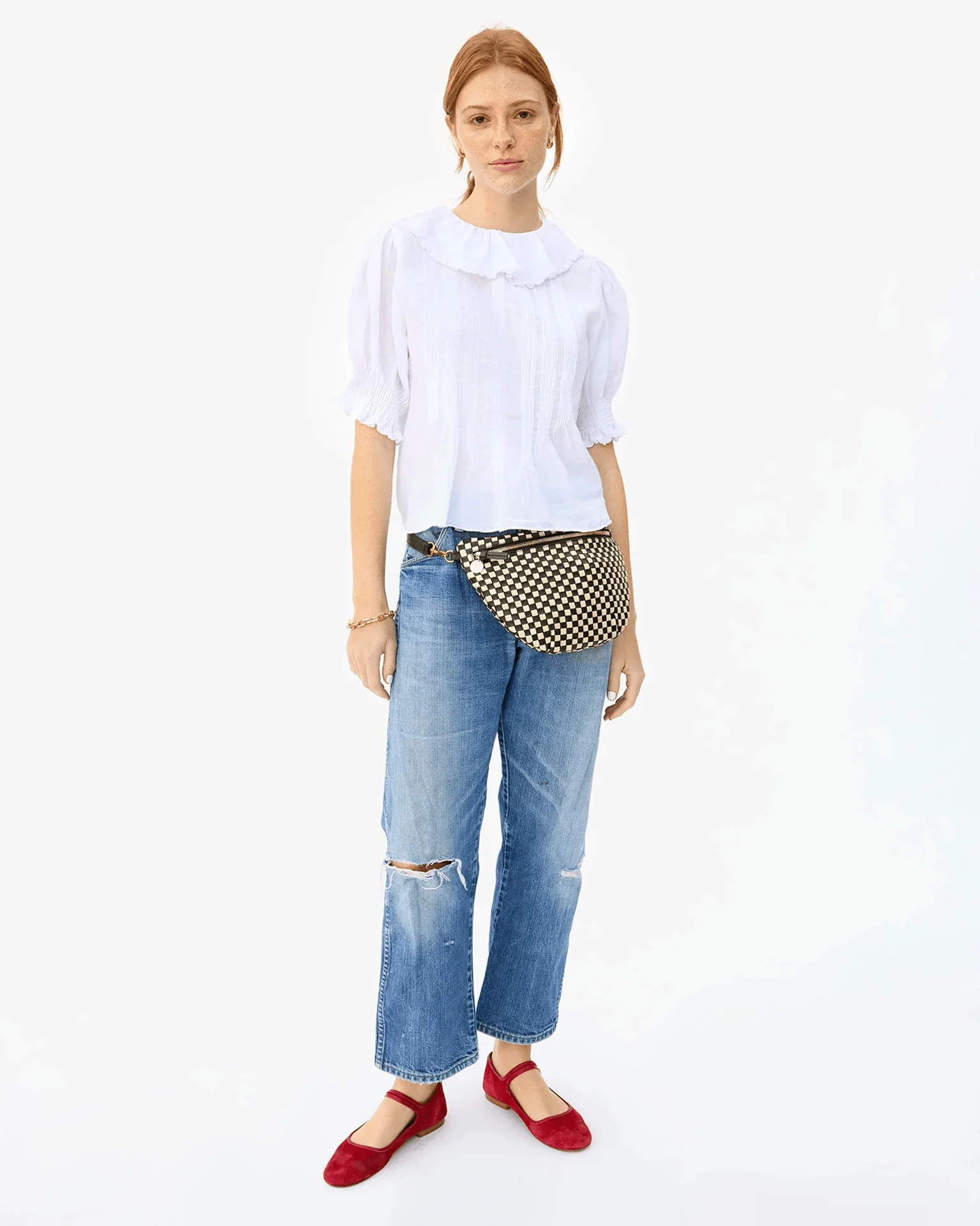 Grande Fanny in Black & Cream Woven Checker - Image 3