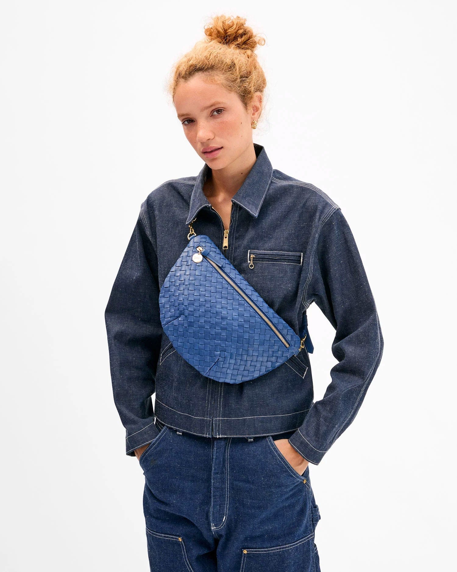 Grande Fanny - Medium Woven Diagonal in French Blue - Image 2