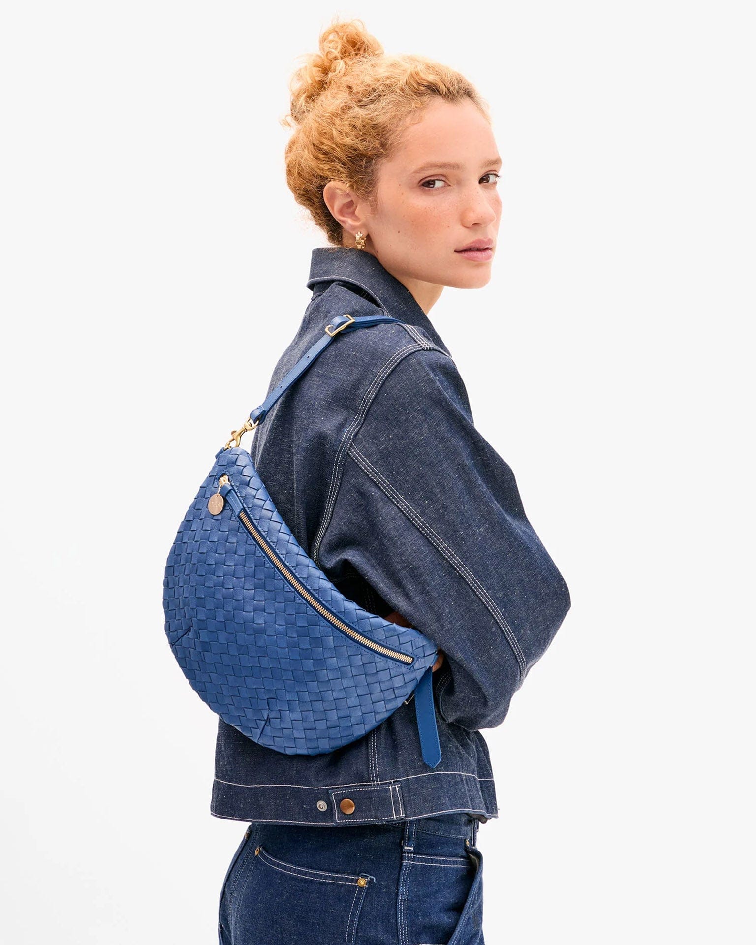 Grande Fanny - Medium Woven Diagonal in French Blue - Image 3