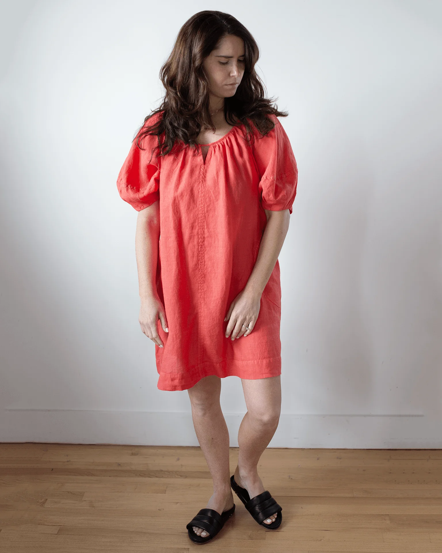 Greta 3/4 Slv Midi Dress in Taffy