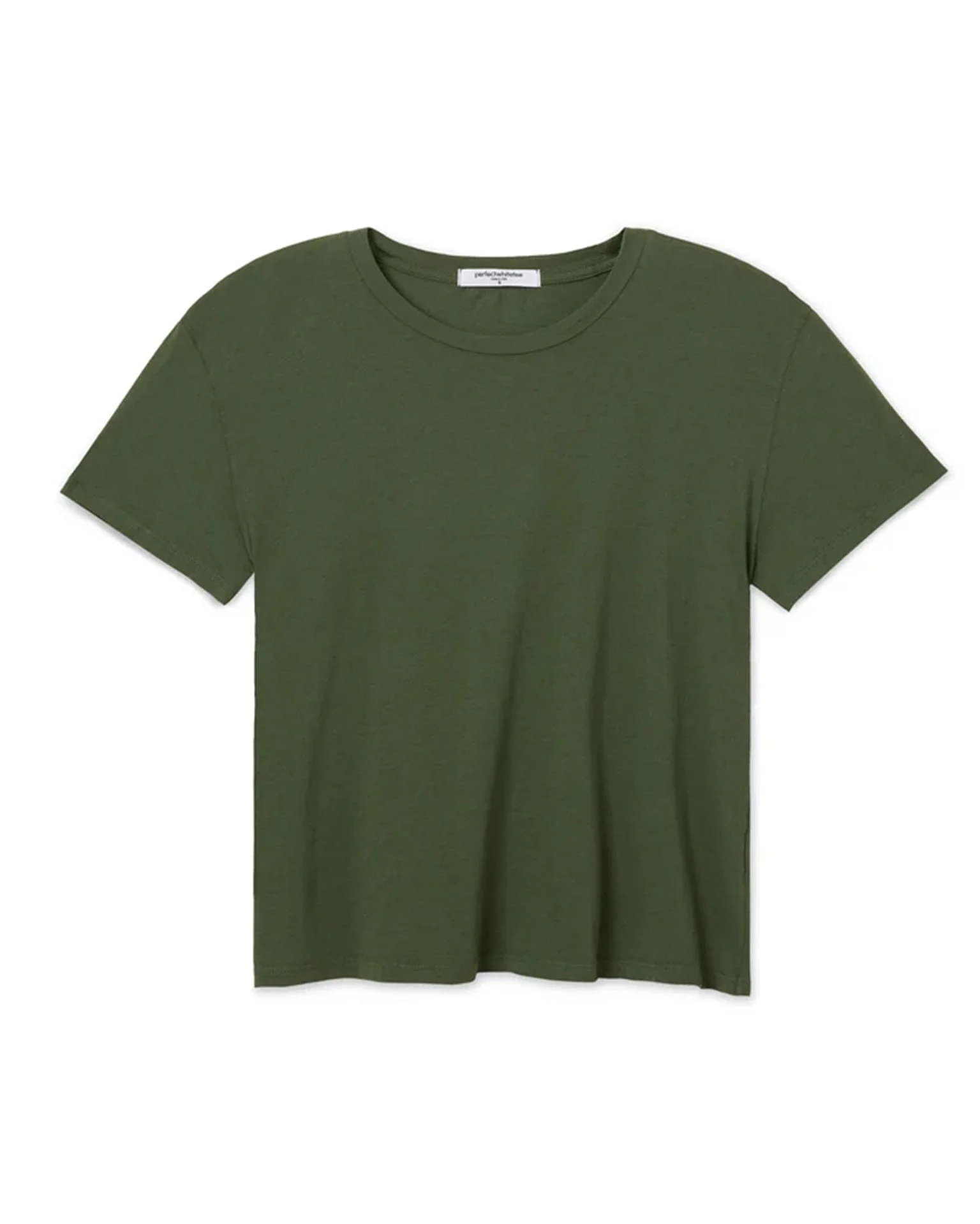 Harley Cotton S/S Boxy Crew Tee in Fern Green - Image 5