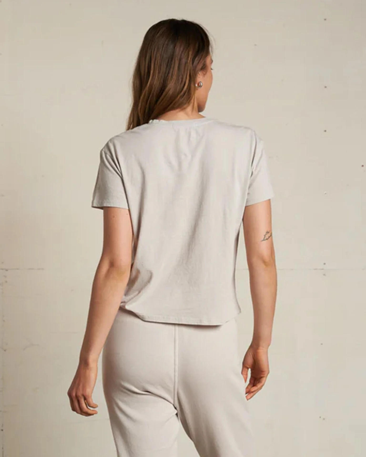 Harley Cotton S/S Boxy Crew Tee in Silver - Image 3