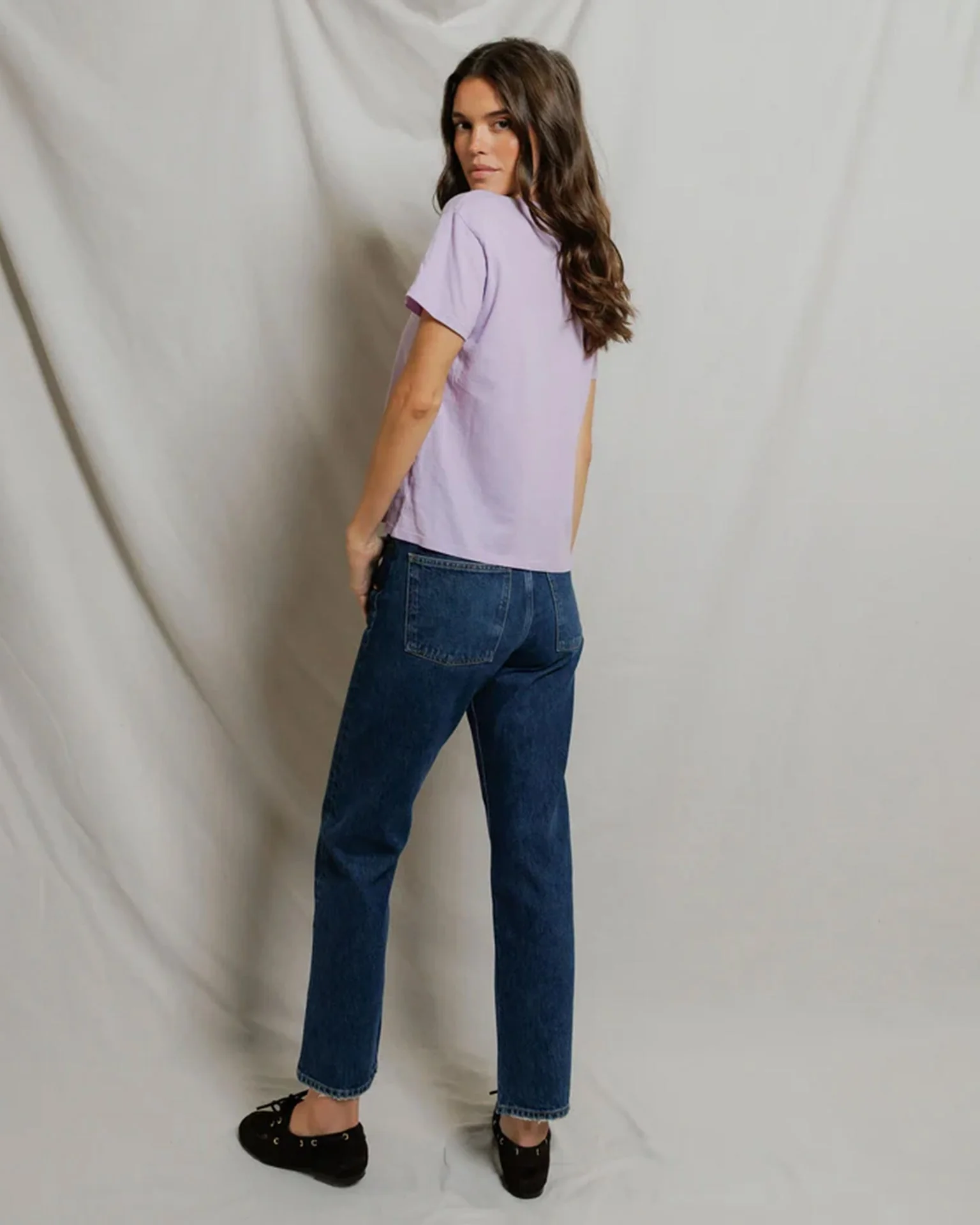 Harley - Cotton Short Sleeve Boxy Crew Tee in Ultraviolet - Image 4