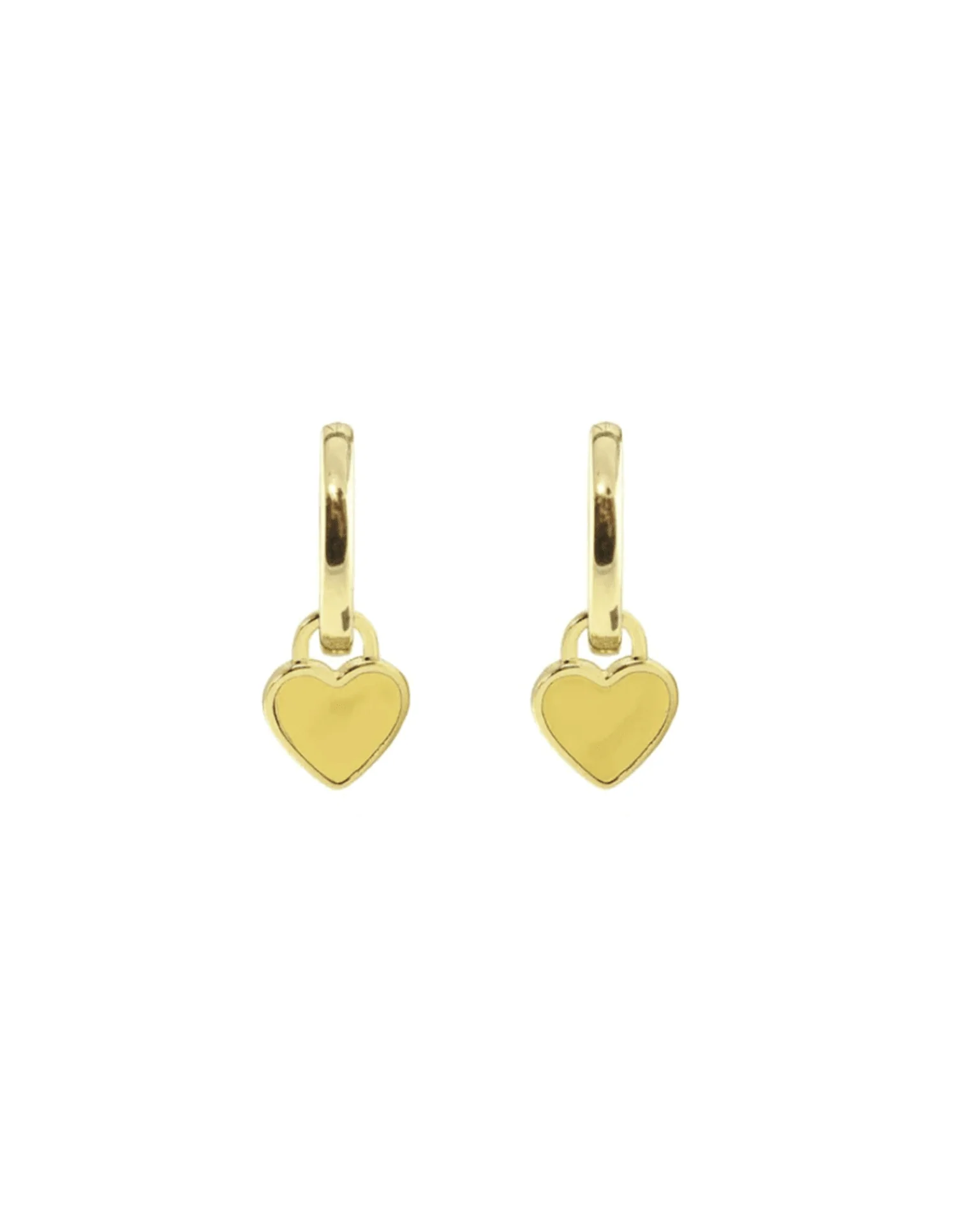 Heart Enamel Huggie Hoop Earrings in Sunshine